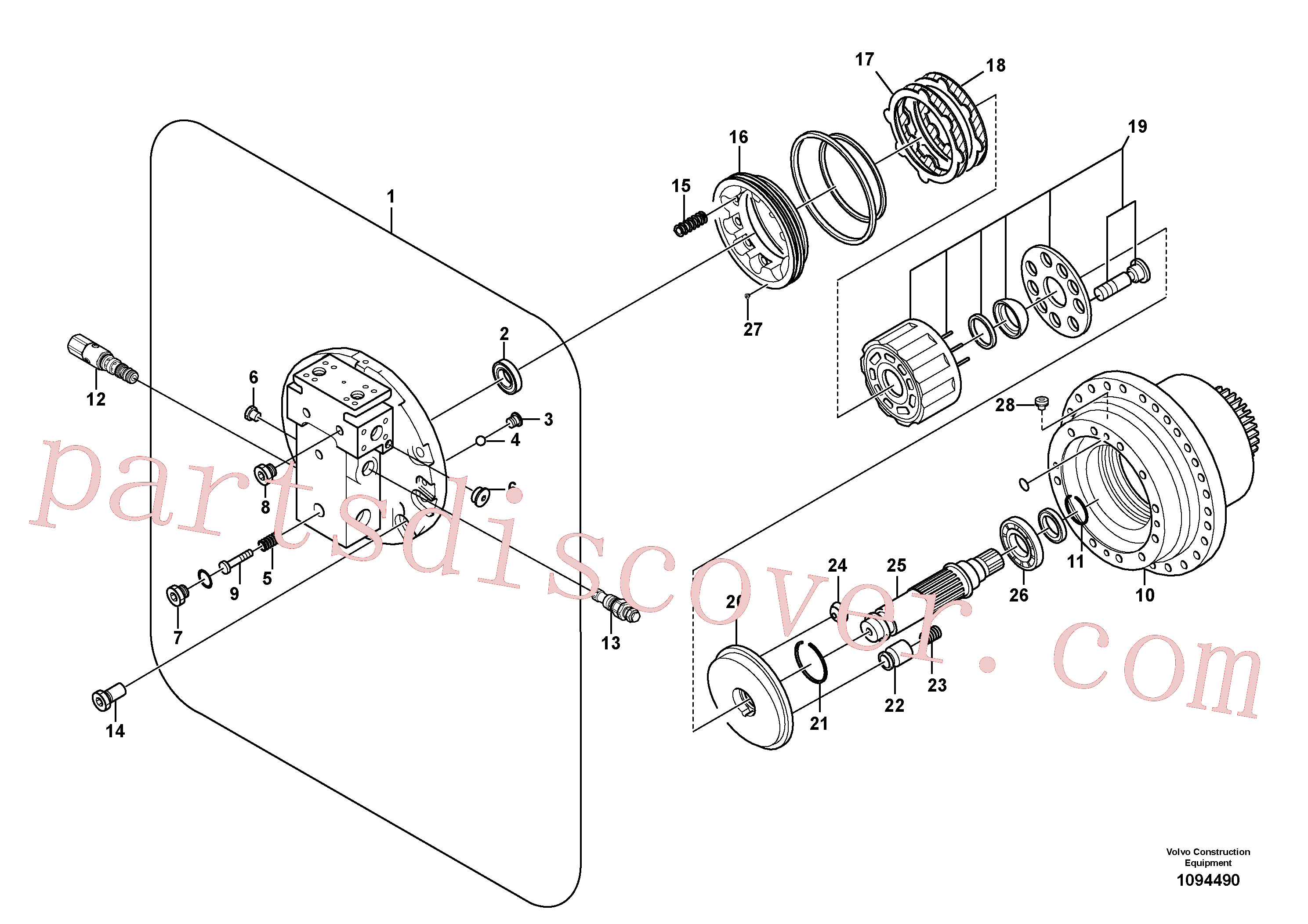 VOE14736076 for Volvo Travel motor(1094490 assembly)
