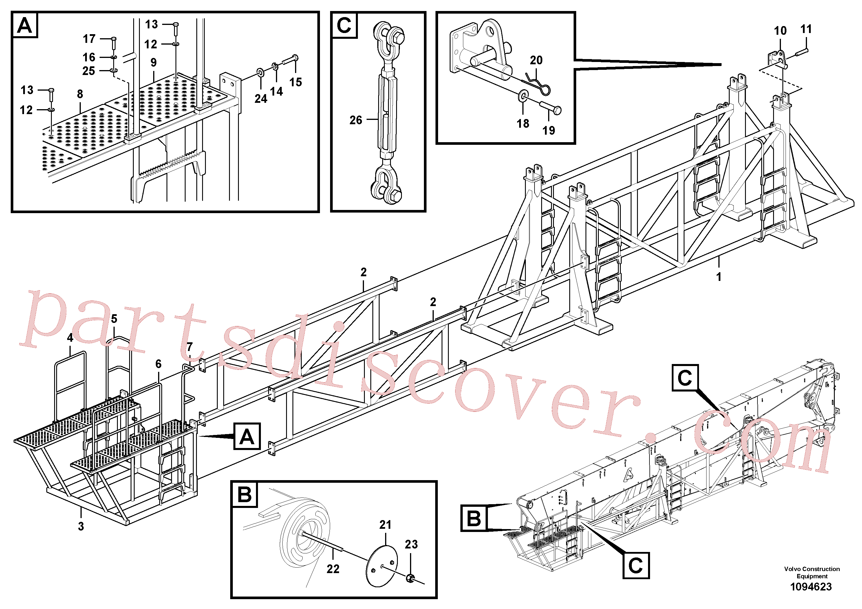 VOE60110023 for Volvo Cradle for demolition boom(1094623 assembly)