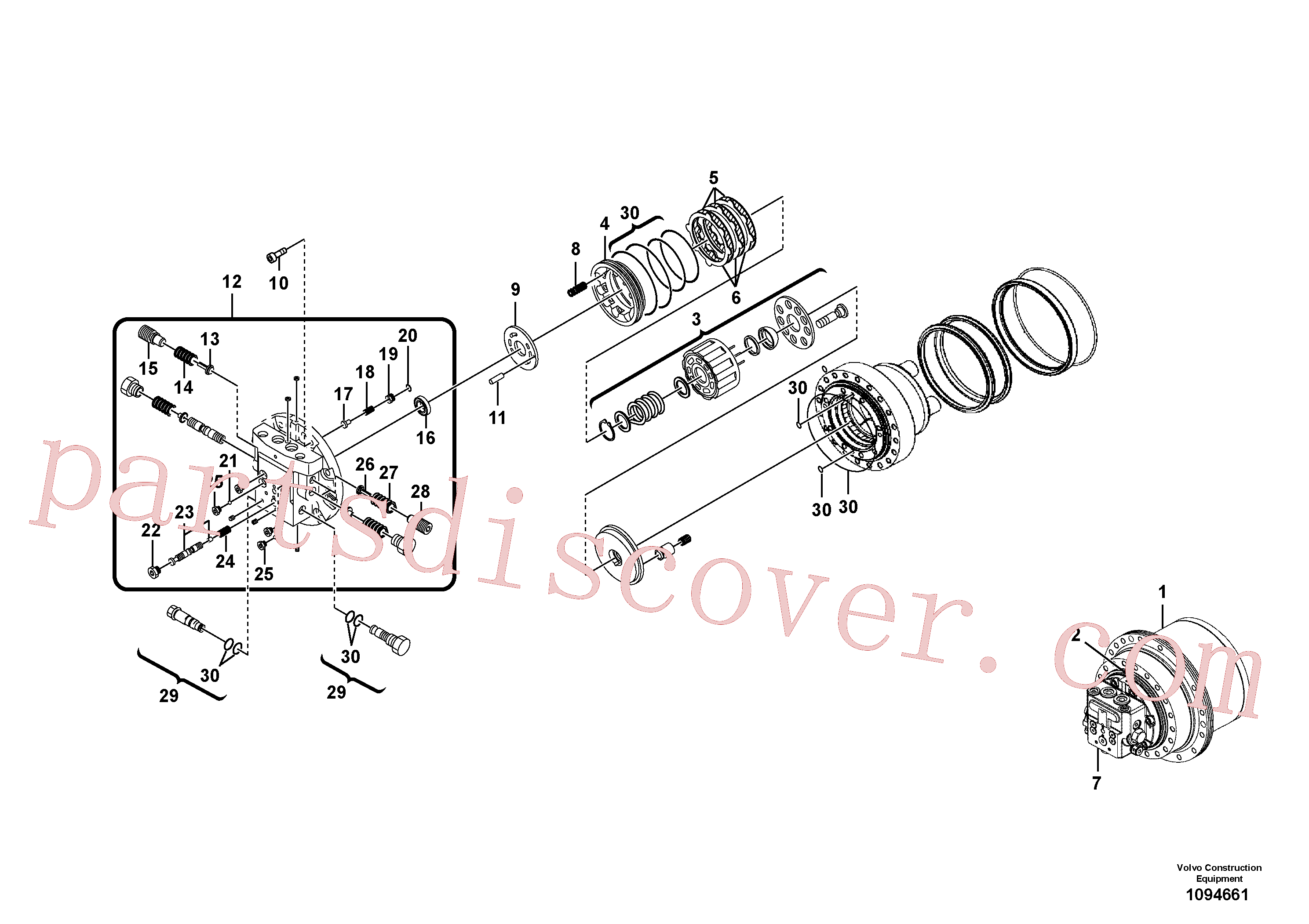 VOE14616924 for Volvo Hydraulic motor., Drive Unit(1094661 assembly)