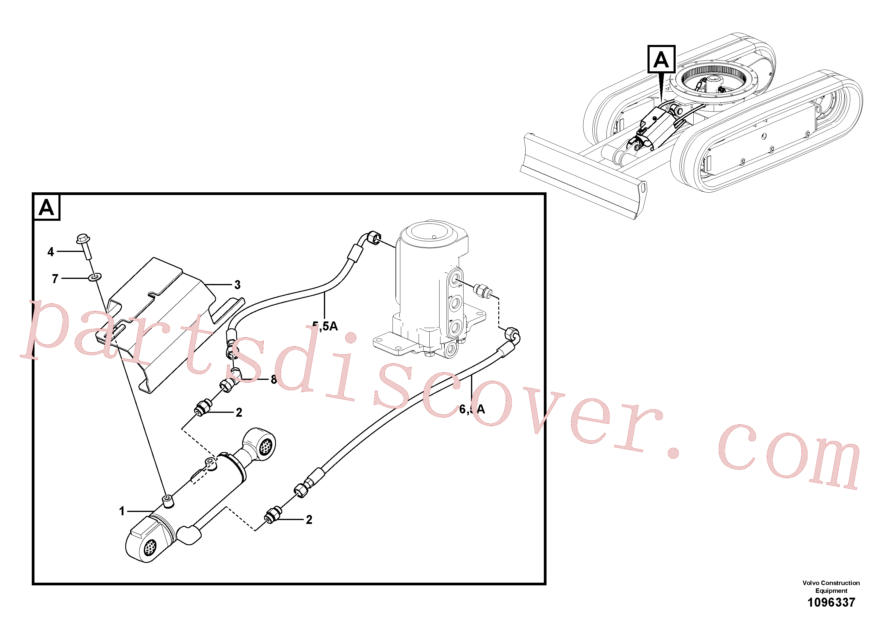 VOE15639391 for Volvo Working hydraulic, dozer blade(1096337 assembly)