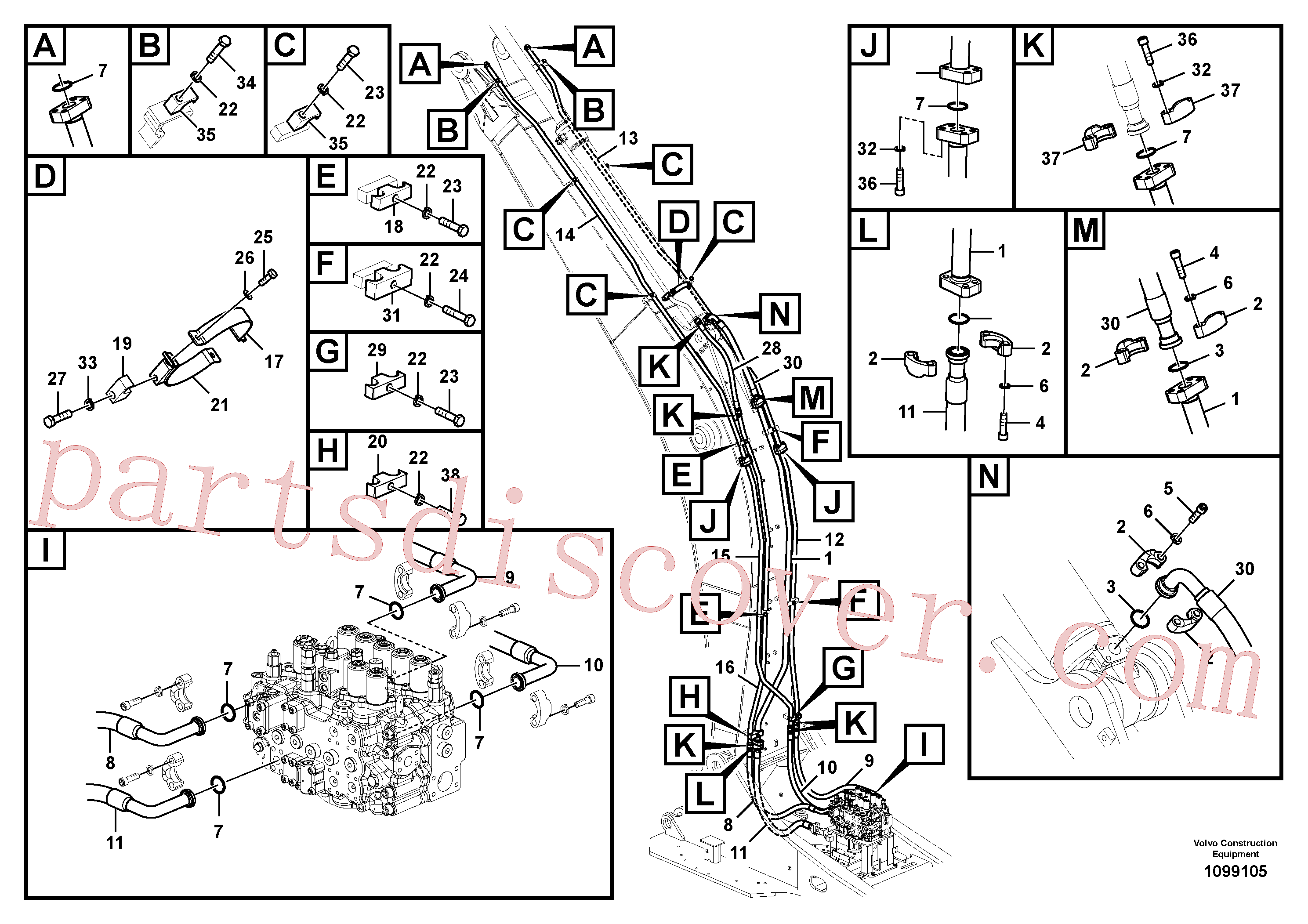 Volvo excavator part VOE14659145 Pipe for sale