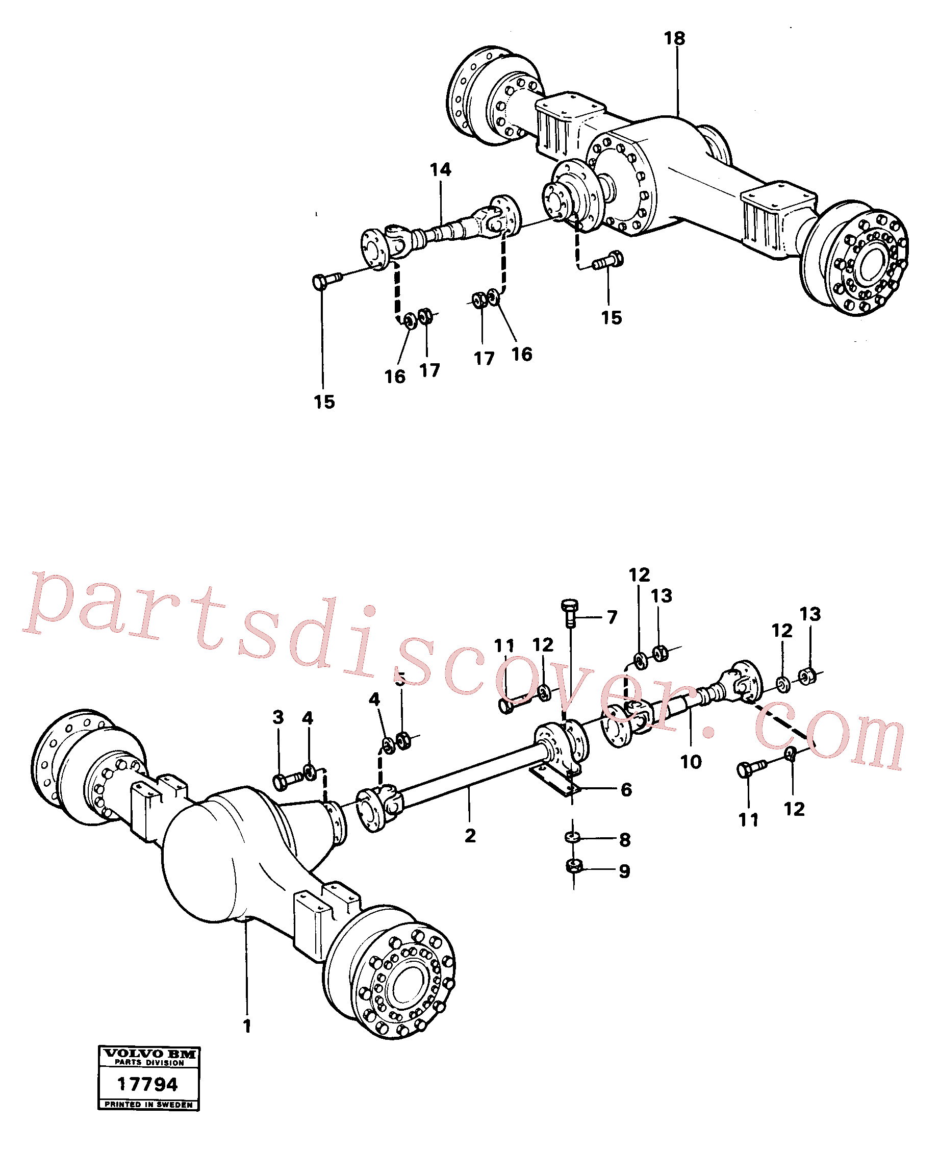 VOE963245 for Volvo Propeller shafts with fitting parts(17794 assembly)