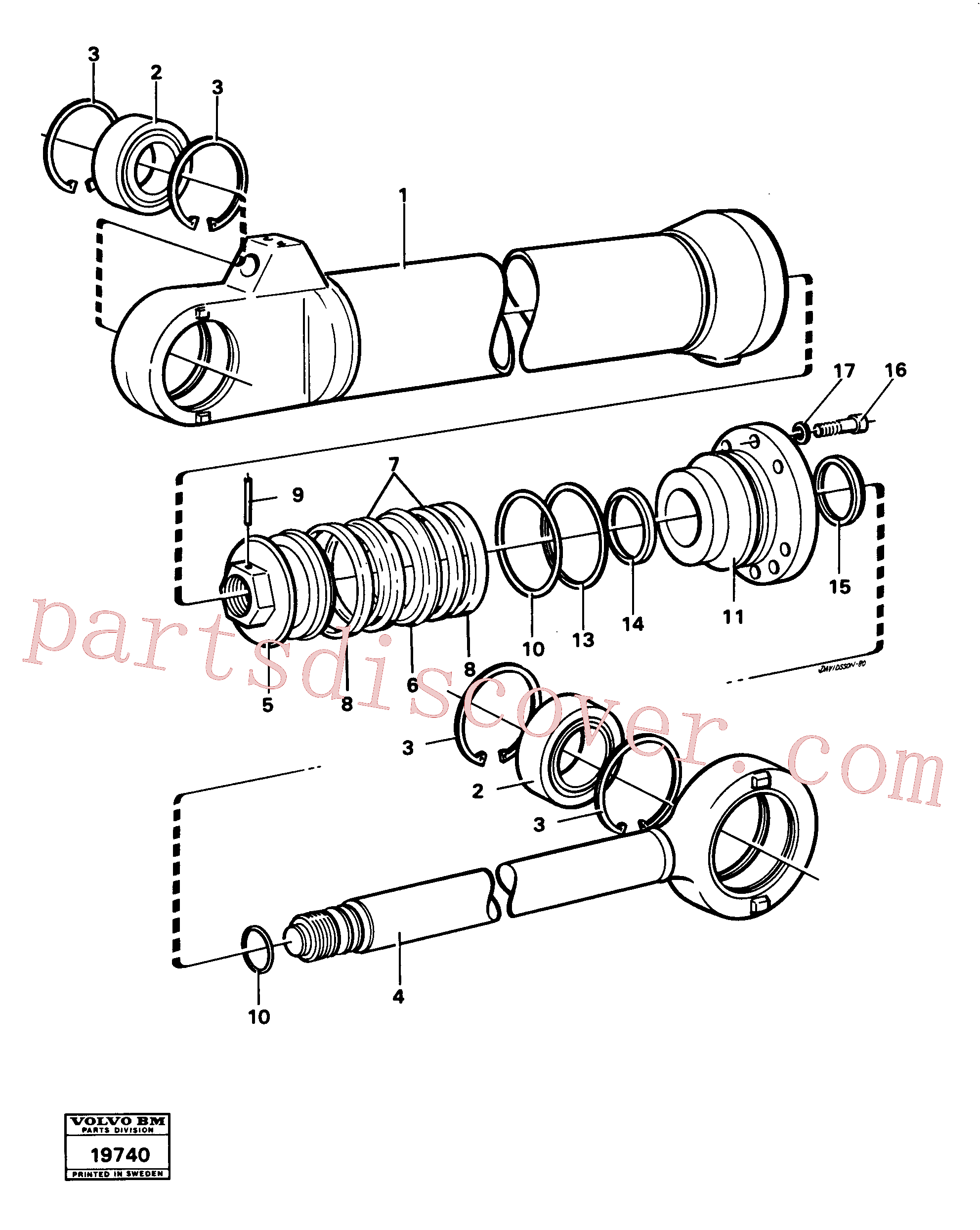 SA9016-20808 for Volvo Hydraulic cylinder tilting(19740 assembly)