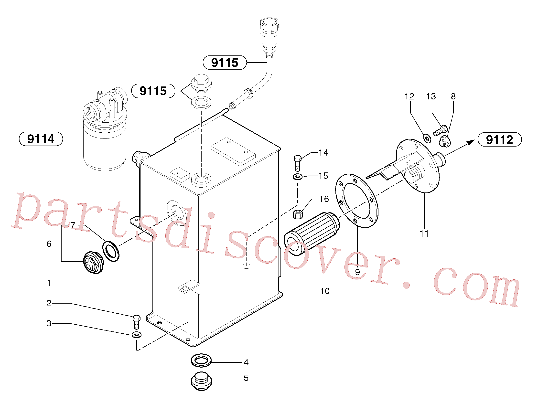 PJ4380046 for Volvo Hydraulic tank(9111X1 assembly)
