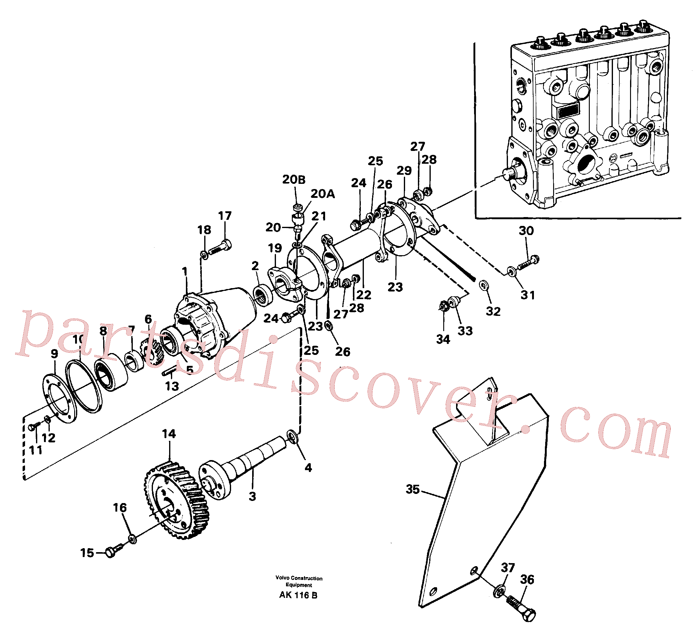 VOE963245 for Volvo Pump drive(AK116B assembly)