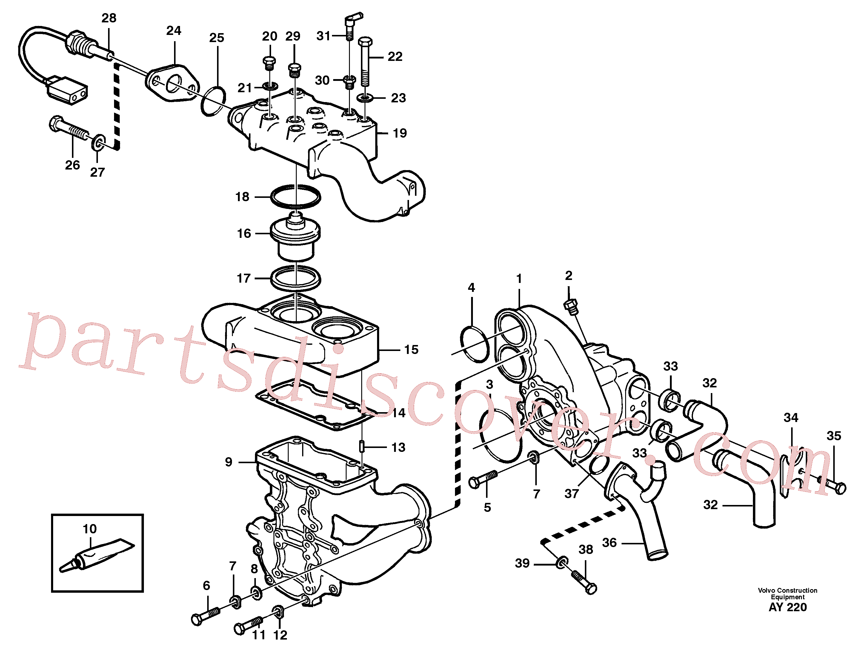 VOE787198 for Volvo Water pump with fitting parts(AY220 assembly)