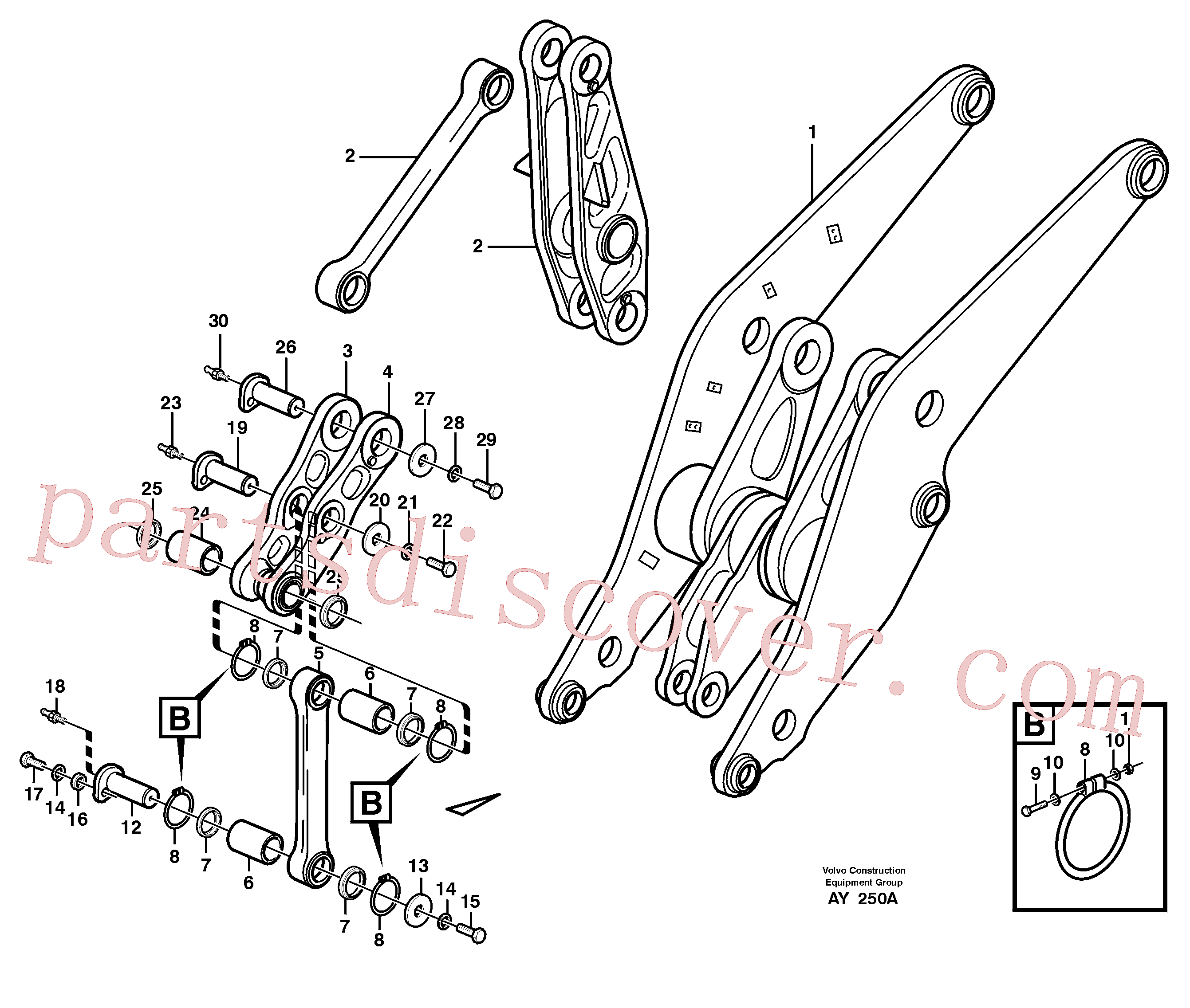 VOE13963104 for Volvo Forward links with fitting parts(AY250A assembly)