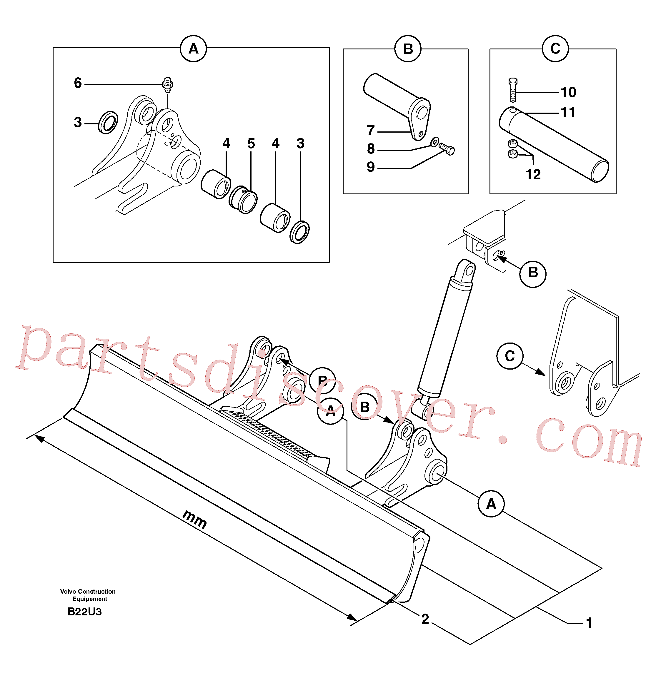 PJ6140041 for Volvo Dozer blade(B22U3 assembly)