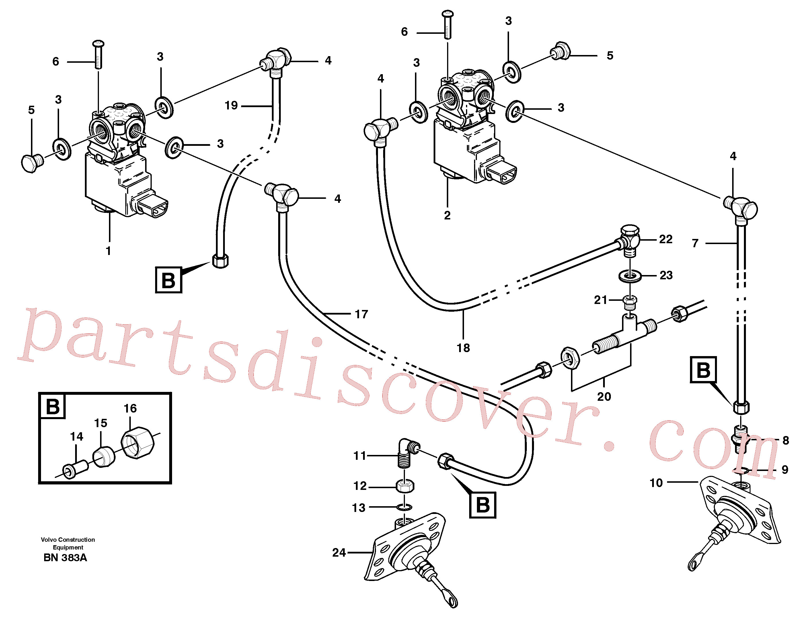 VOE960629 for Volvo Pneumatic system, diff lock, cab(BN383A assembly)
