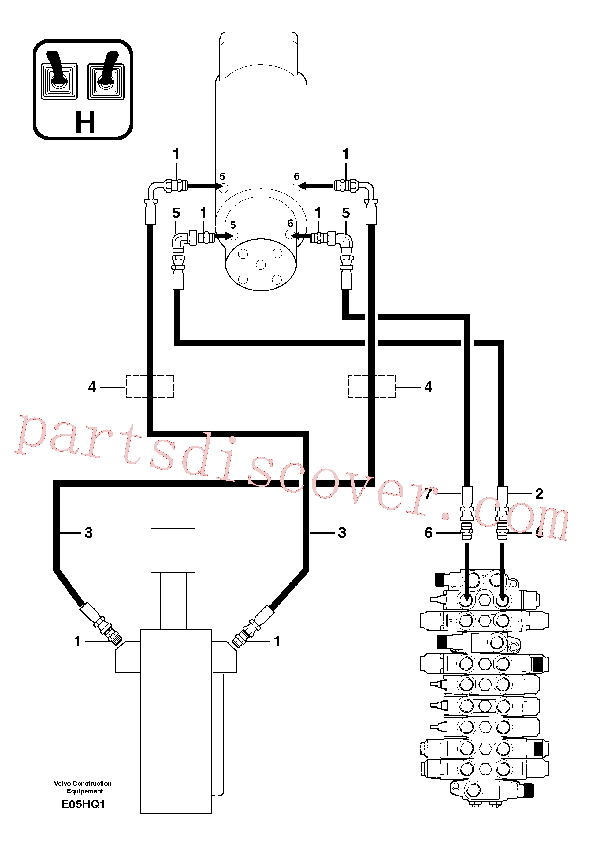PJ4190345 for Volvo Hydr. circuit. ( dozer blade )(E05HQ1 assembly)