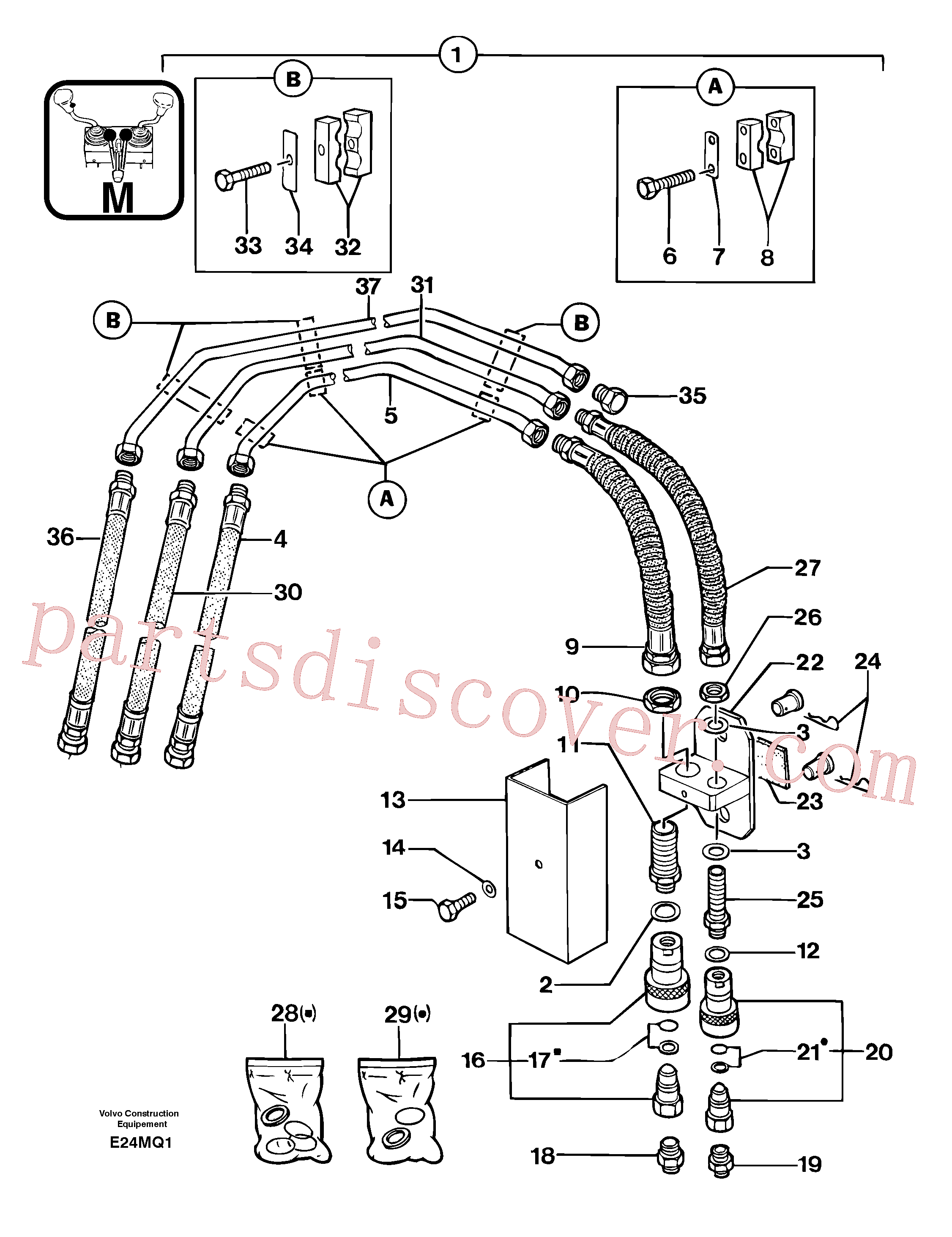 PJ5910215 for Volvo Hydraulic circuit ( accessories )(E24MQ1 assembly)