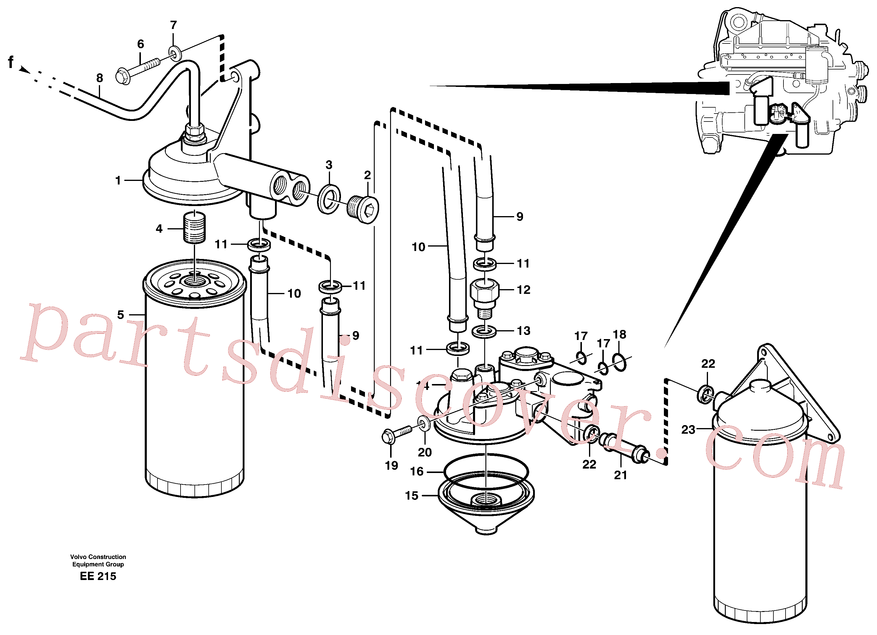 VOE60113101 for Volvo Oil filter(EE215 assembly)