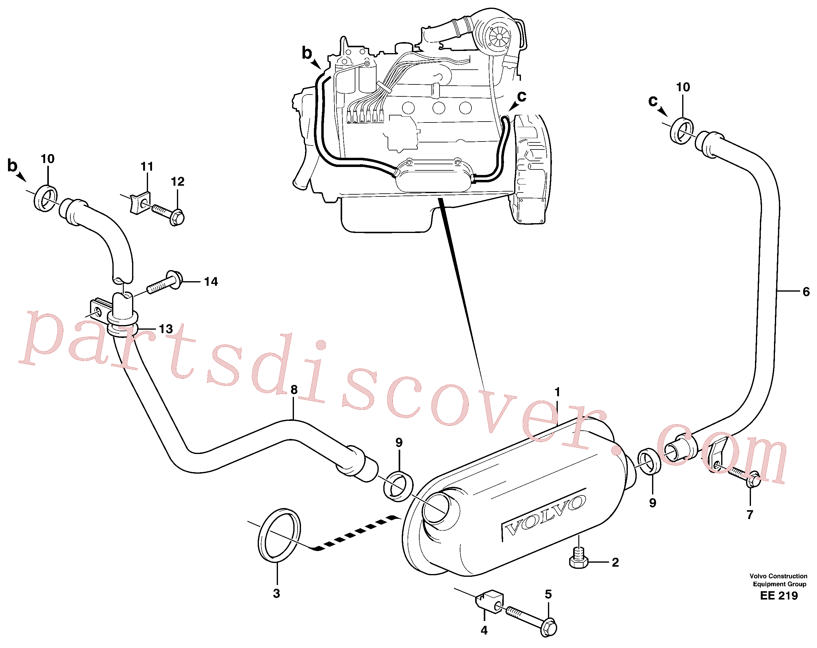 VOE13965221 for Volvo Oil cooler with hoses(EE219 assembly)