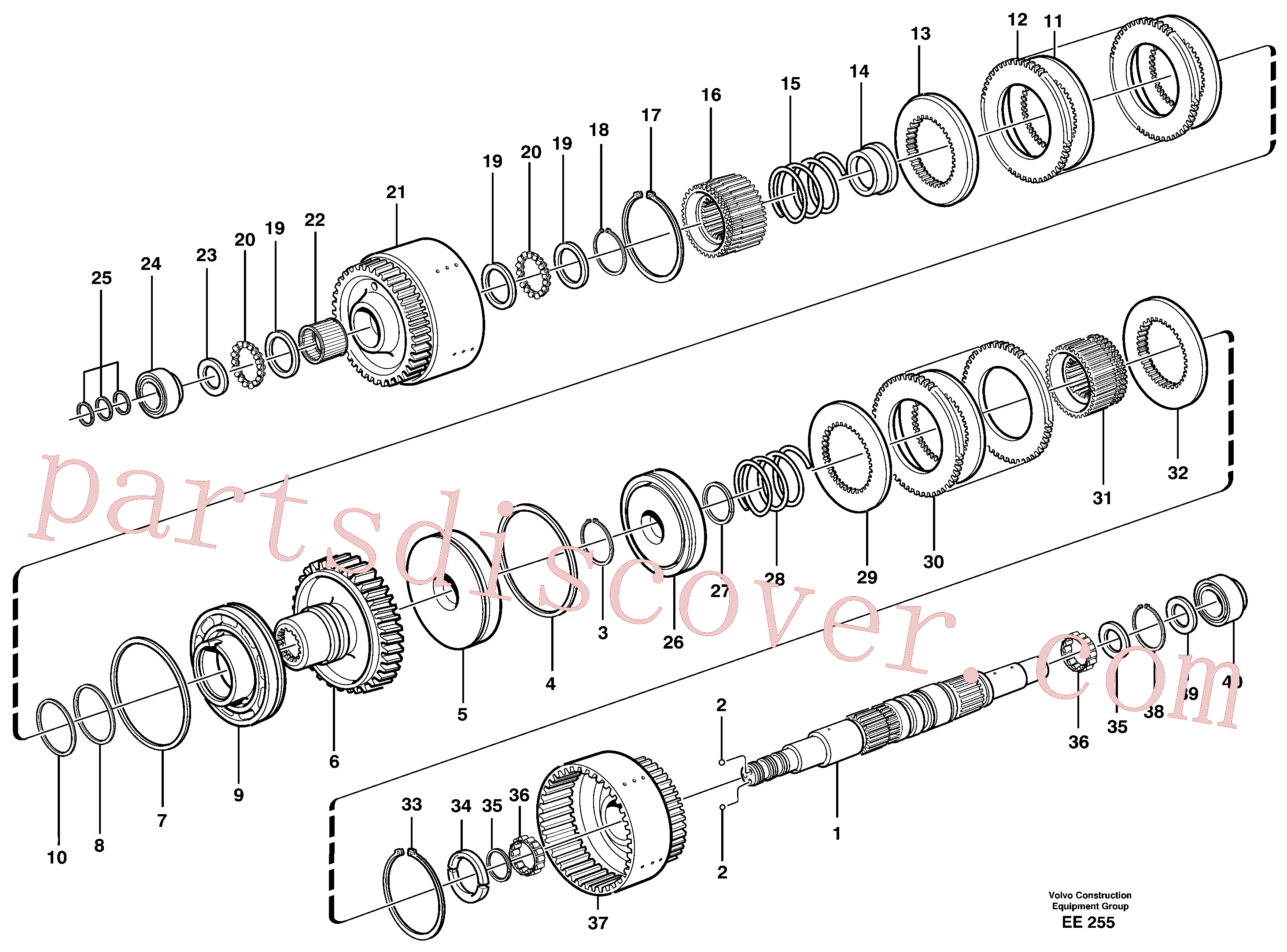VOE13949928 for Volvo Hydraulic clutch, forward / 1 st speed(EE255 assembly)
