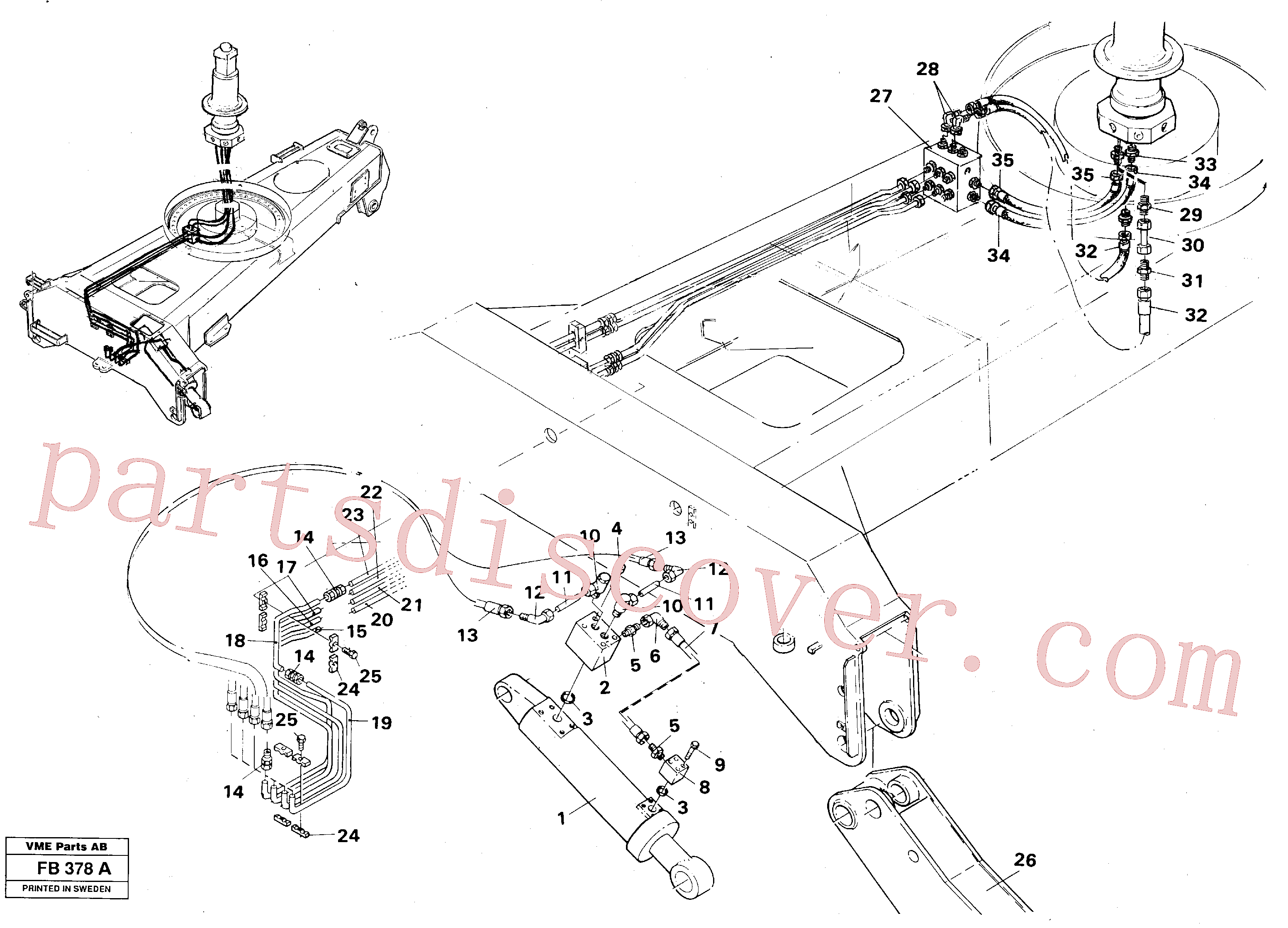 VOE955539 for Volvo Hydraulic system, outriggers(undercarriage)(FB378A assembly)