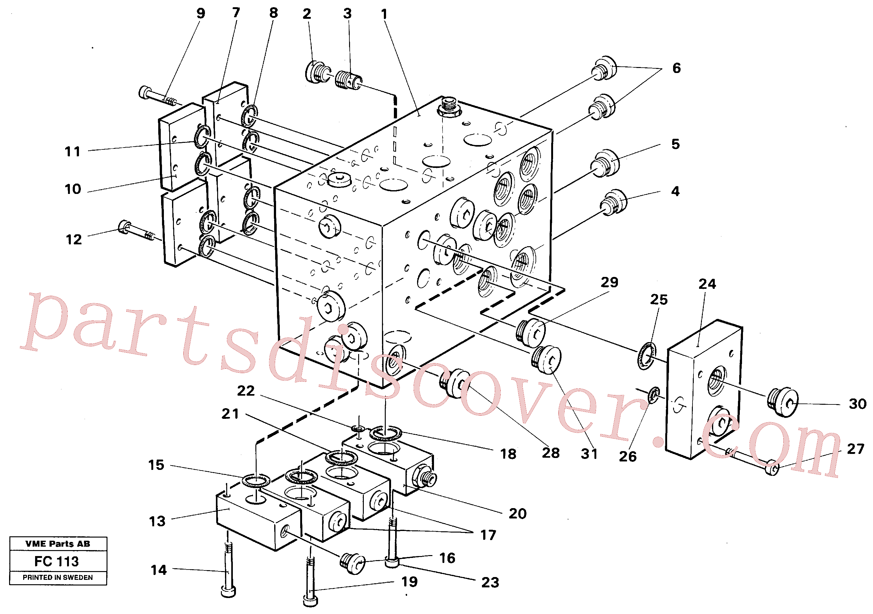 VOE14236268 for Volvo Slew valve assembly block(FC113 assembly)