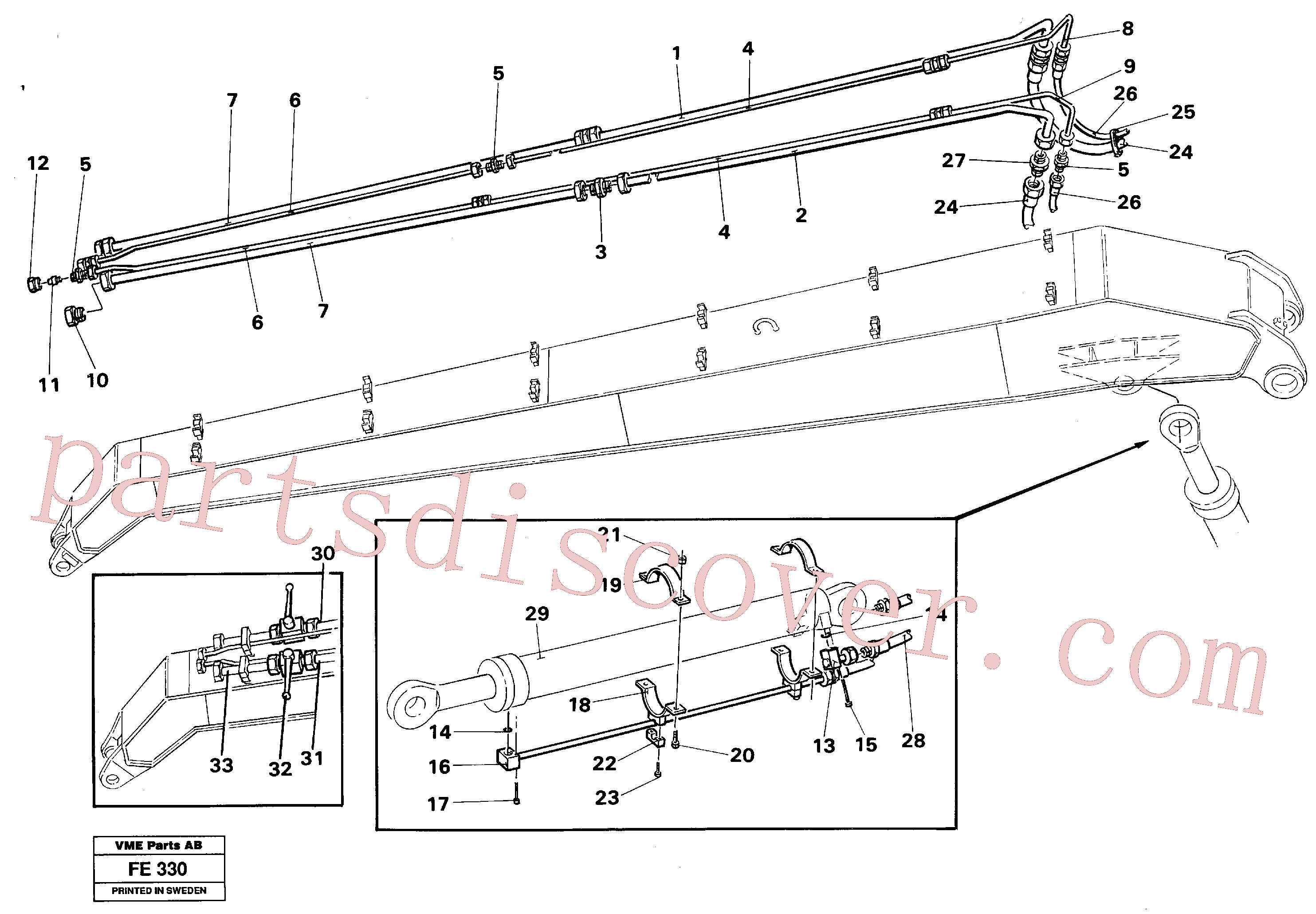 VOE14246889 for Volvo Hydraulic system, dipper arm, handling equipment(FE330 assembly)