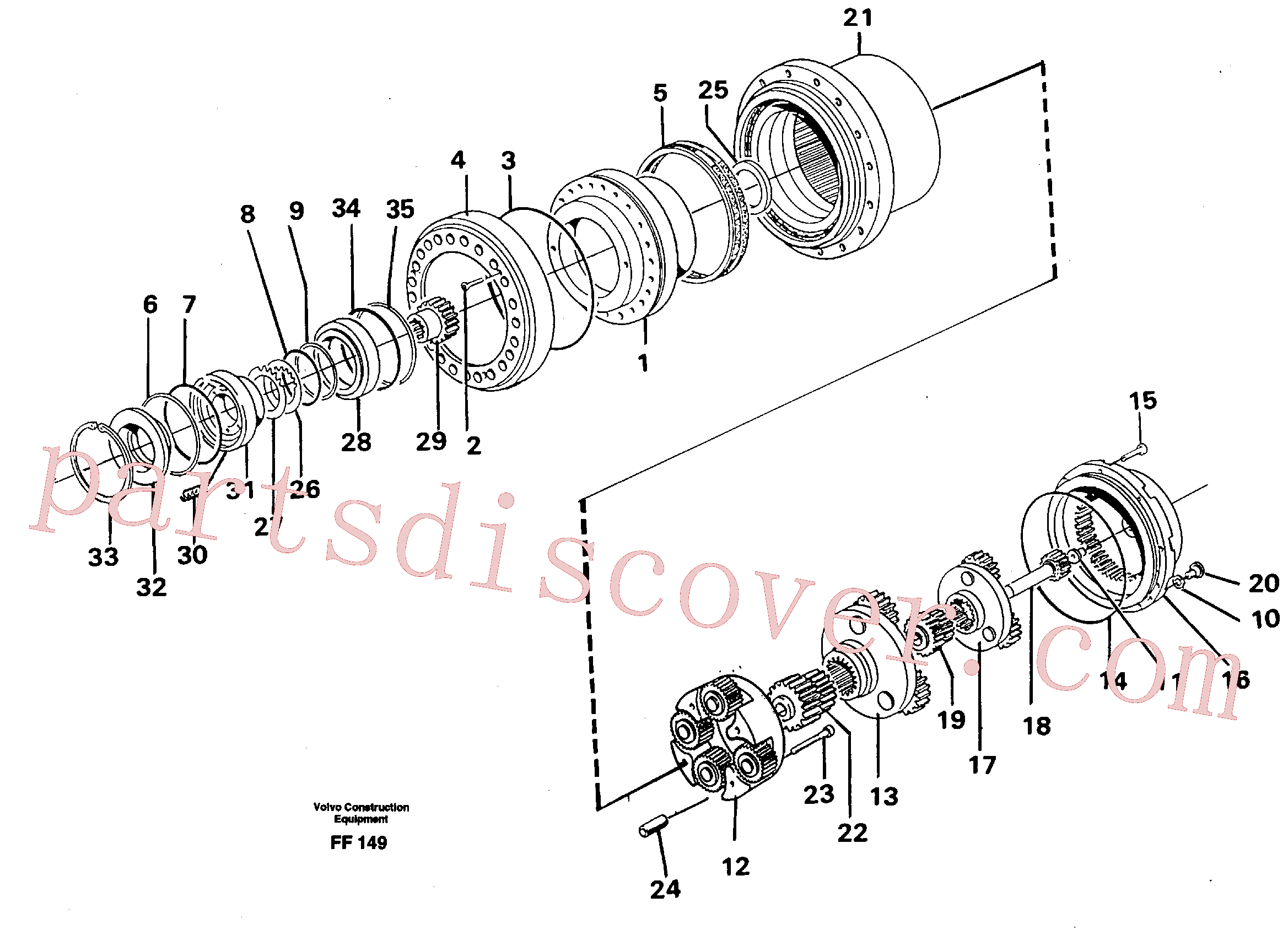 VOE14261955 for Volvo Planetary drive(FF149 assembly)