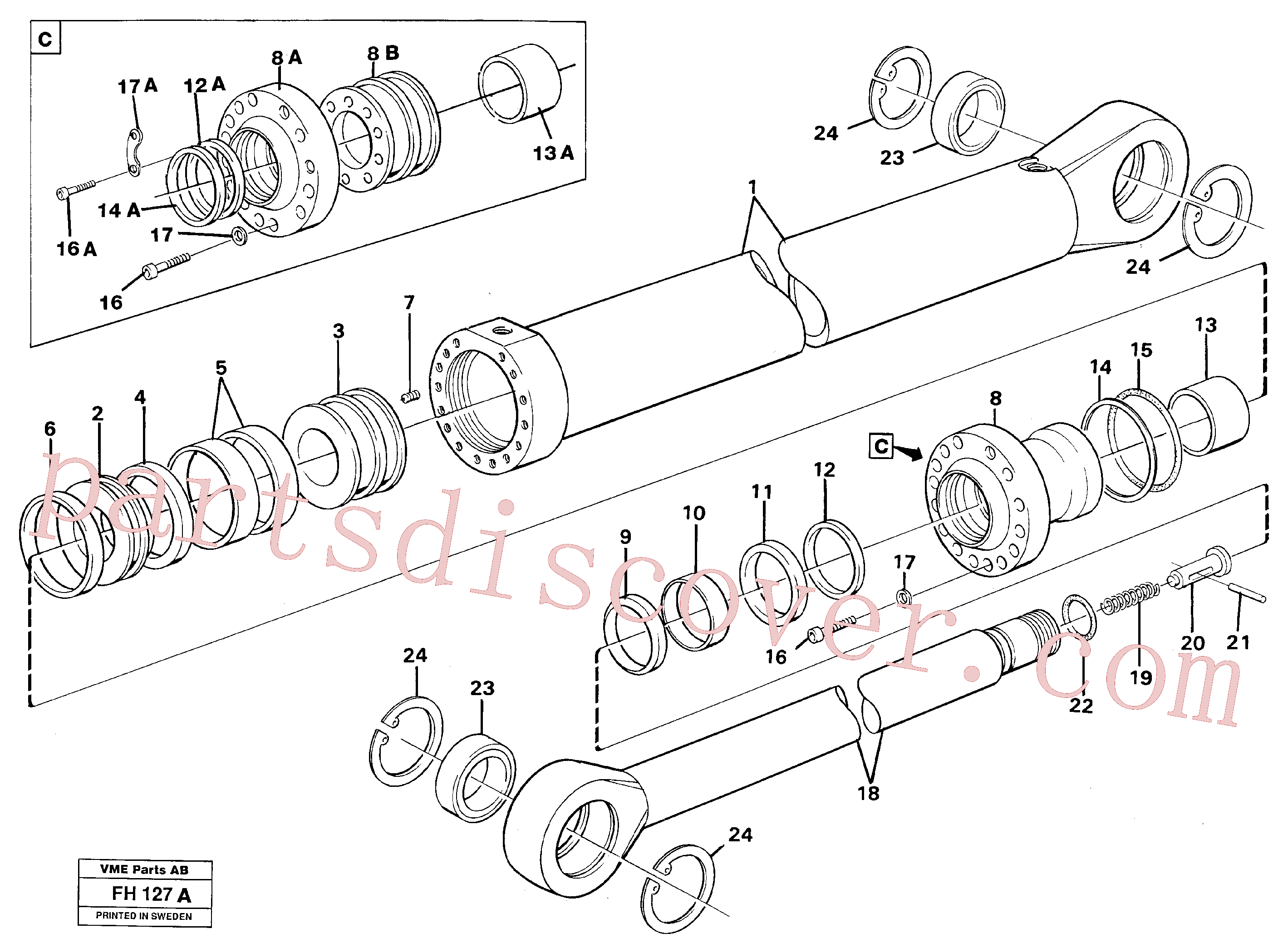 VOE14343457 for Volvo Boom cylinder(FH127A assembly)