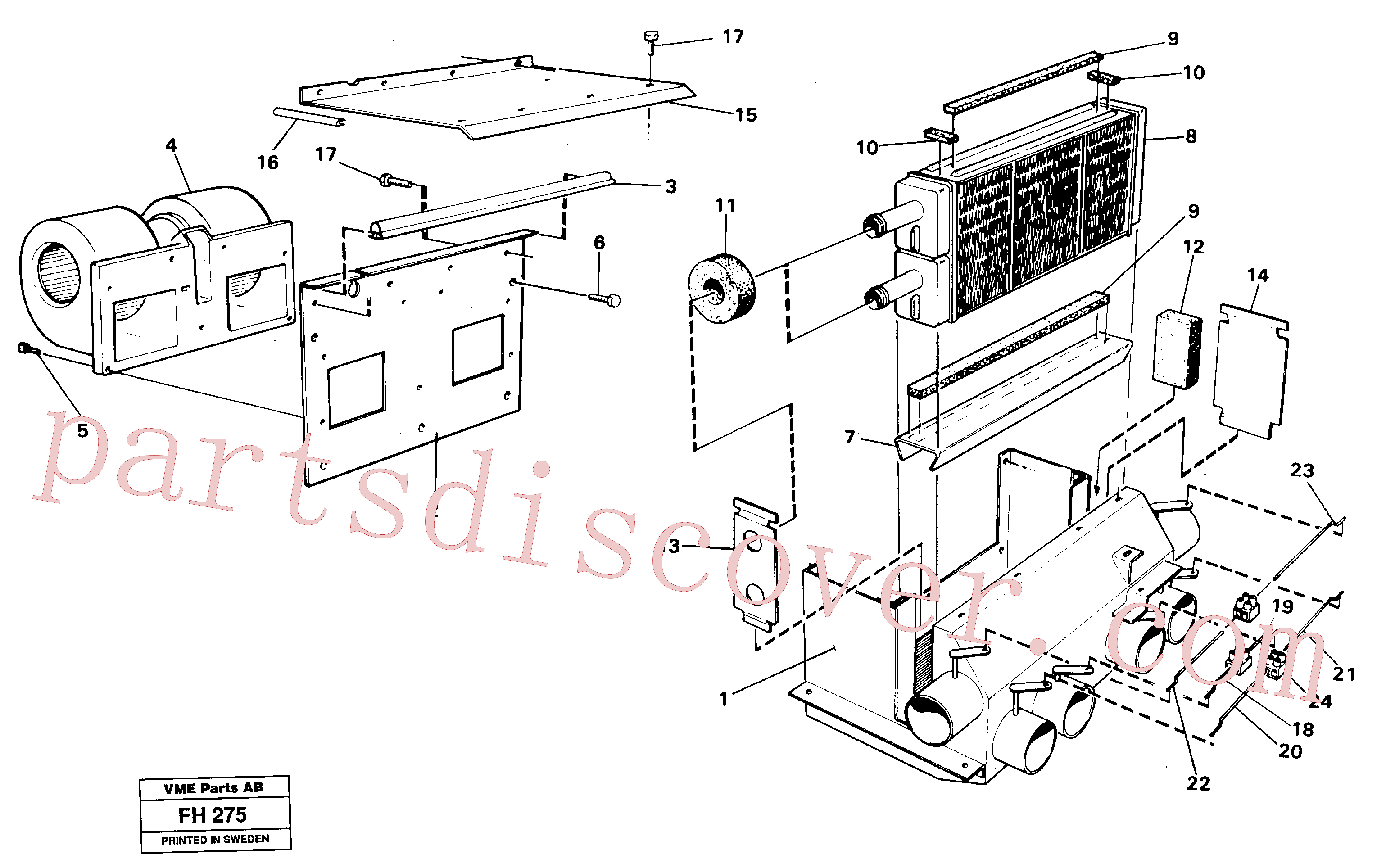 VOE956060 for Volvo Cab heater(FH275 assembly)