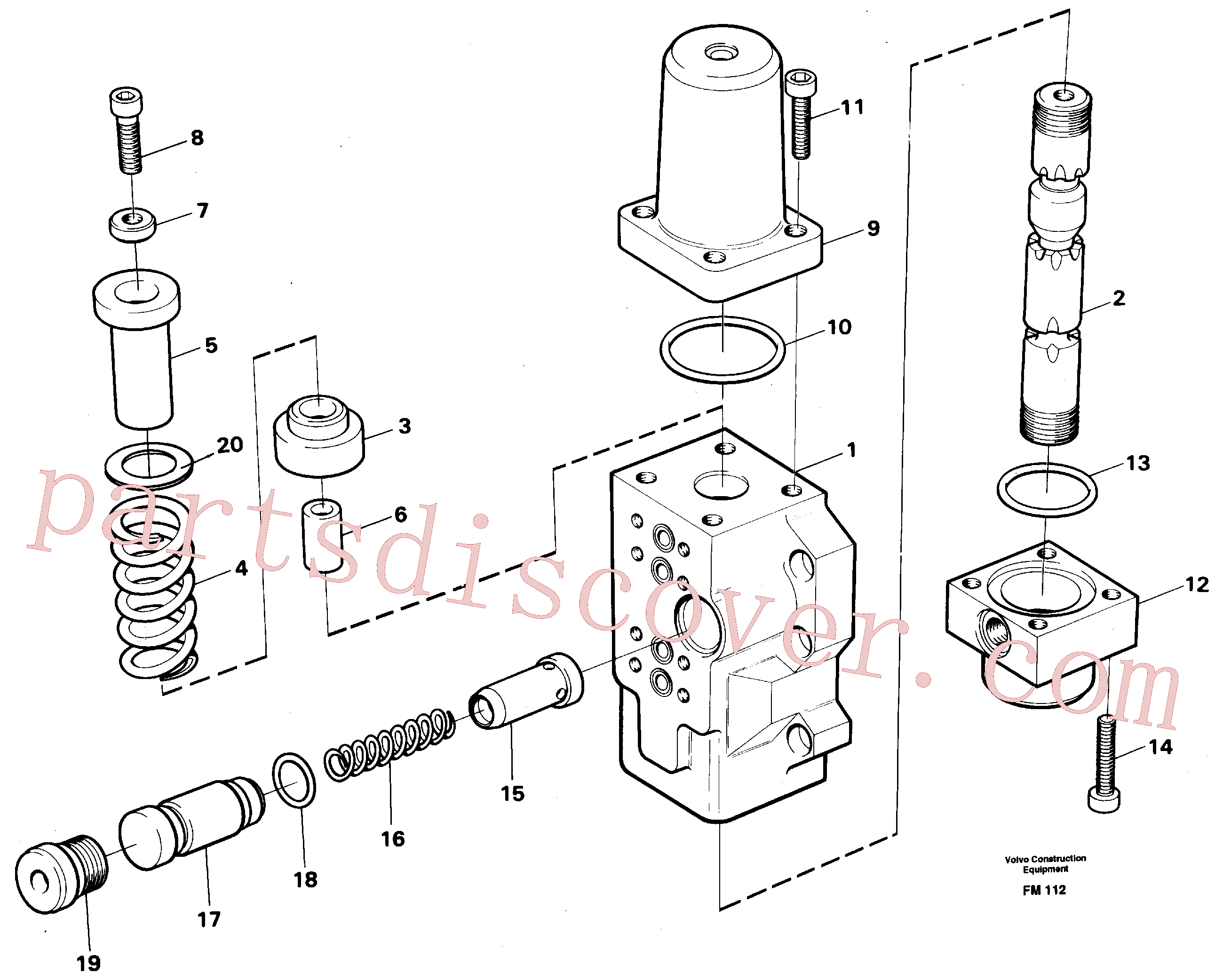 VOE14012316 for Volvo Four-way valve, dipper secondary(FM112 assembly)