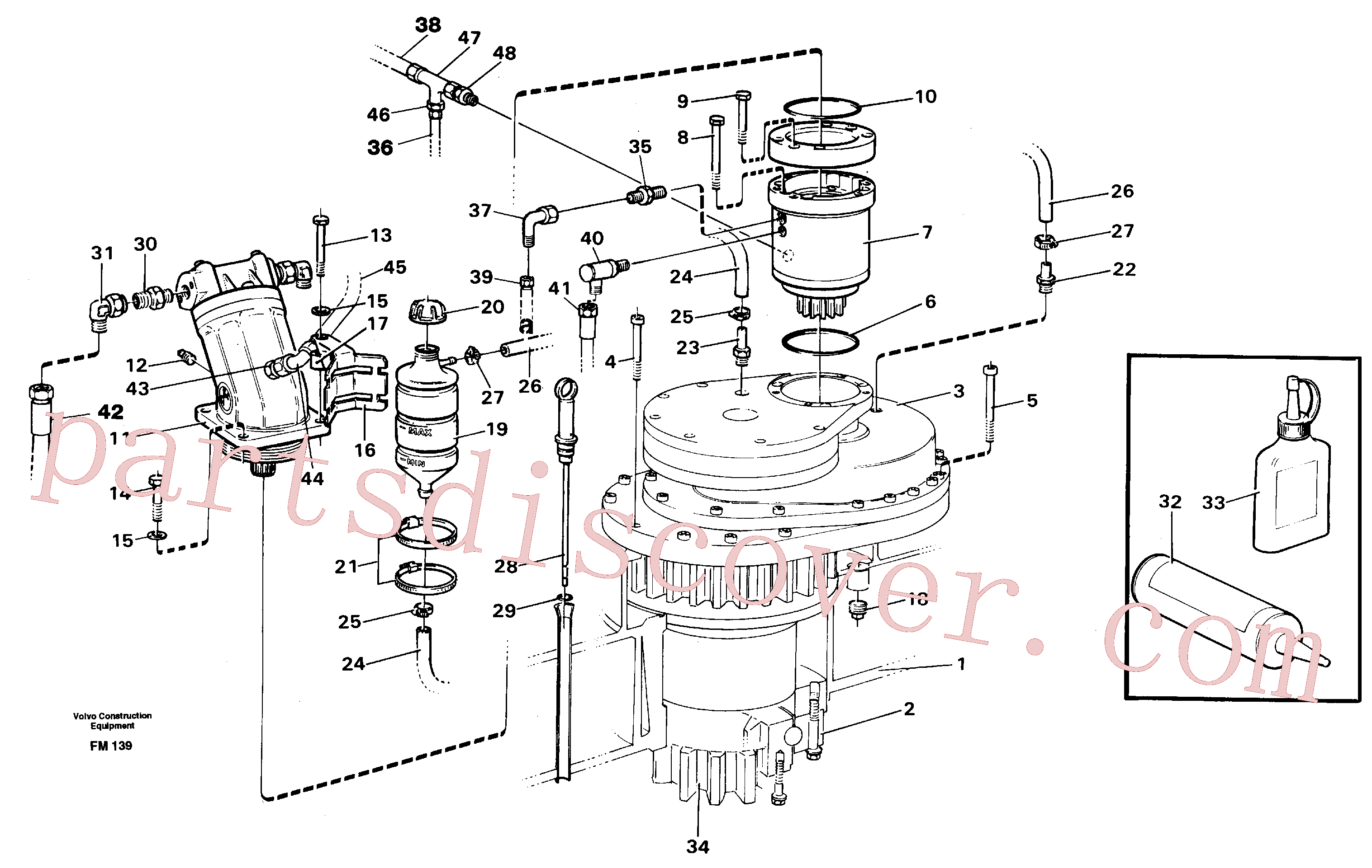 VOE925271 for Volvo Superstructure with slew transmission(FM139 assembly)