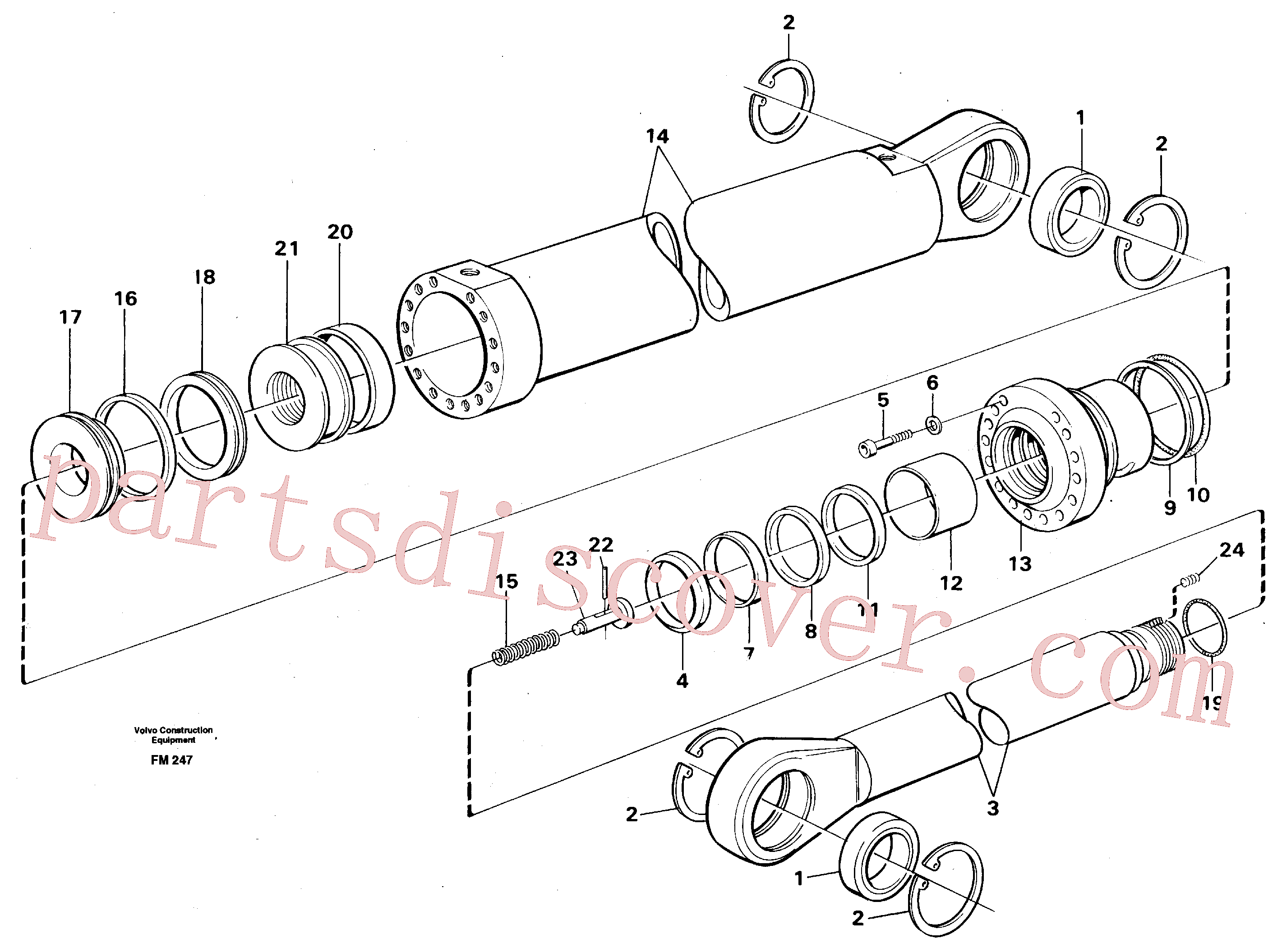 VOE14343457 for Volvo Bucket cylinder,m.e.(FM247 assembly)