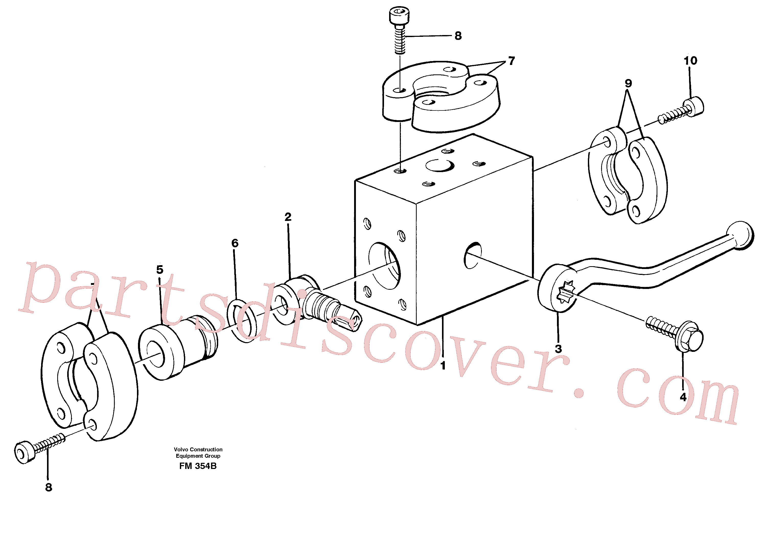 VOE14340989 for Volvo Ball valve for shears/ hammer equipment(FM354B assembly)
