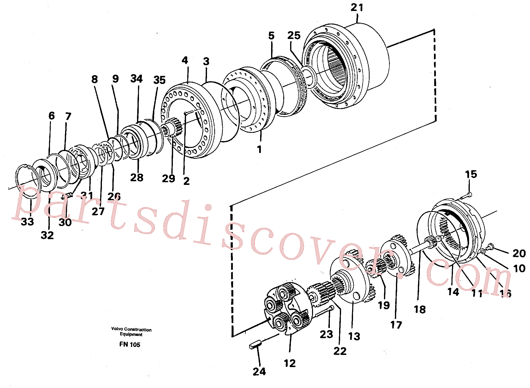 VOE14261955 for Volvo Planetary drive(FN105 assembly)
