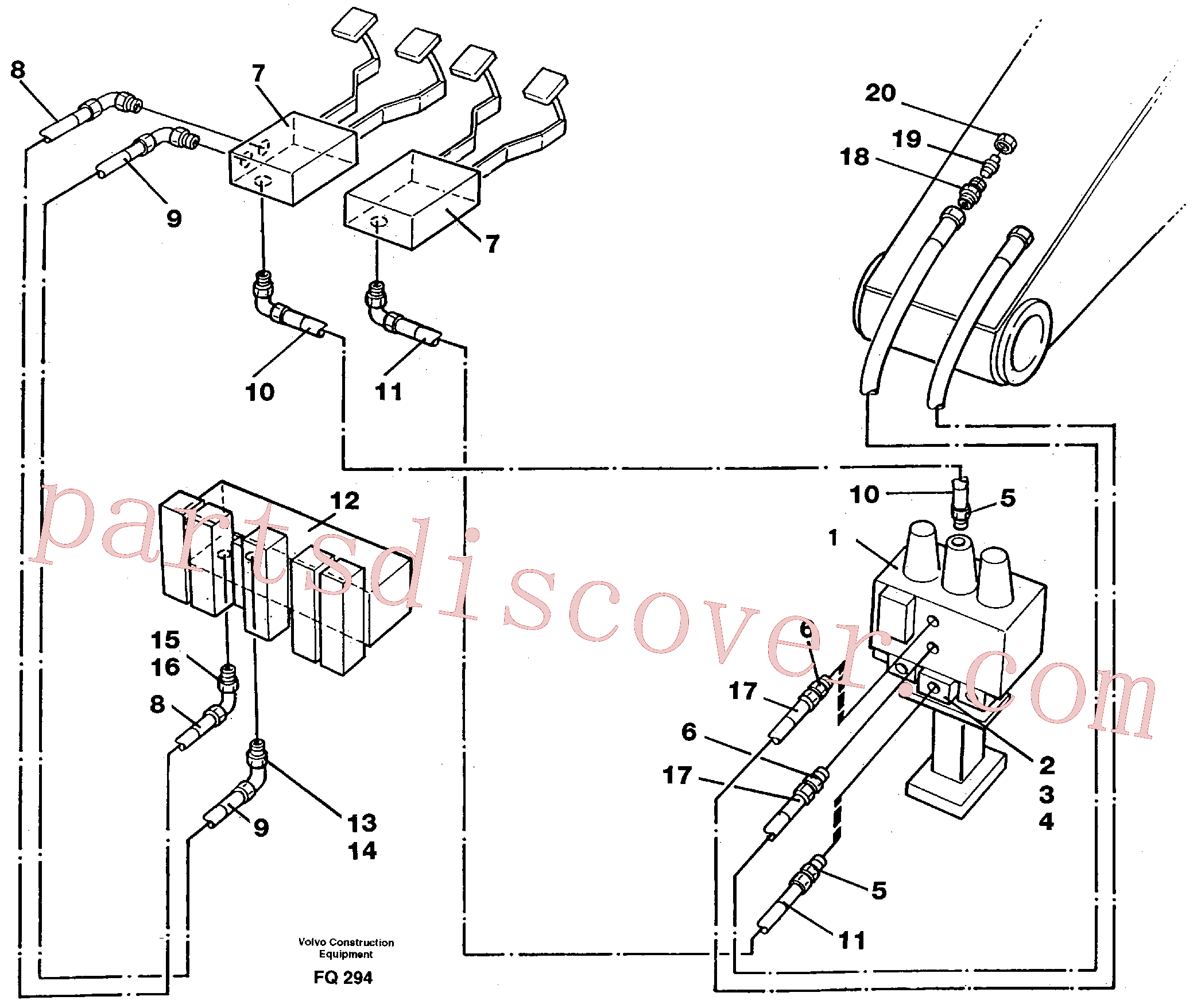 VOE14012404 for Volvo Slope bucket/rotator equipment for mono-boom in base machine(FQ294 assembly)
