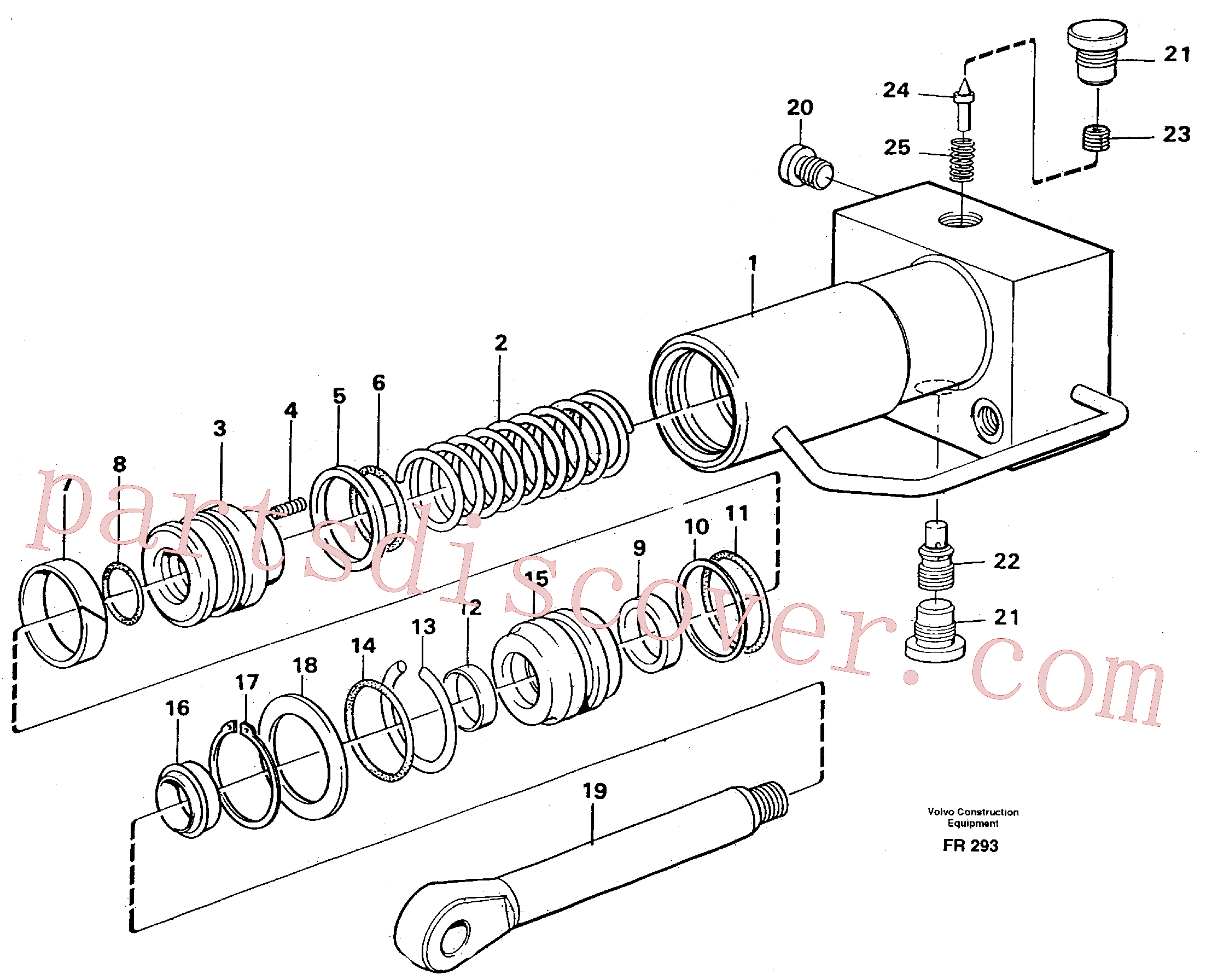 VOE14210918 for Volvo Hydraulic cylinder, quick attachment(FR293 assembly)