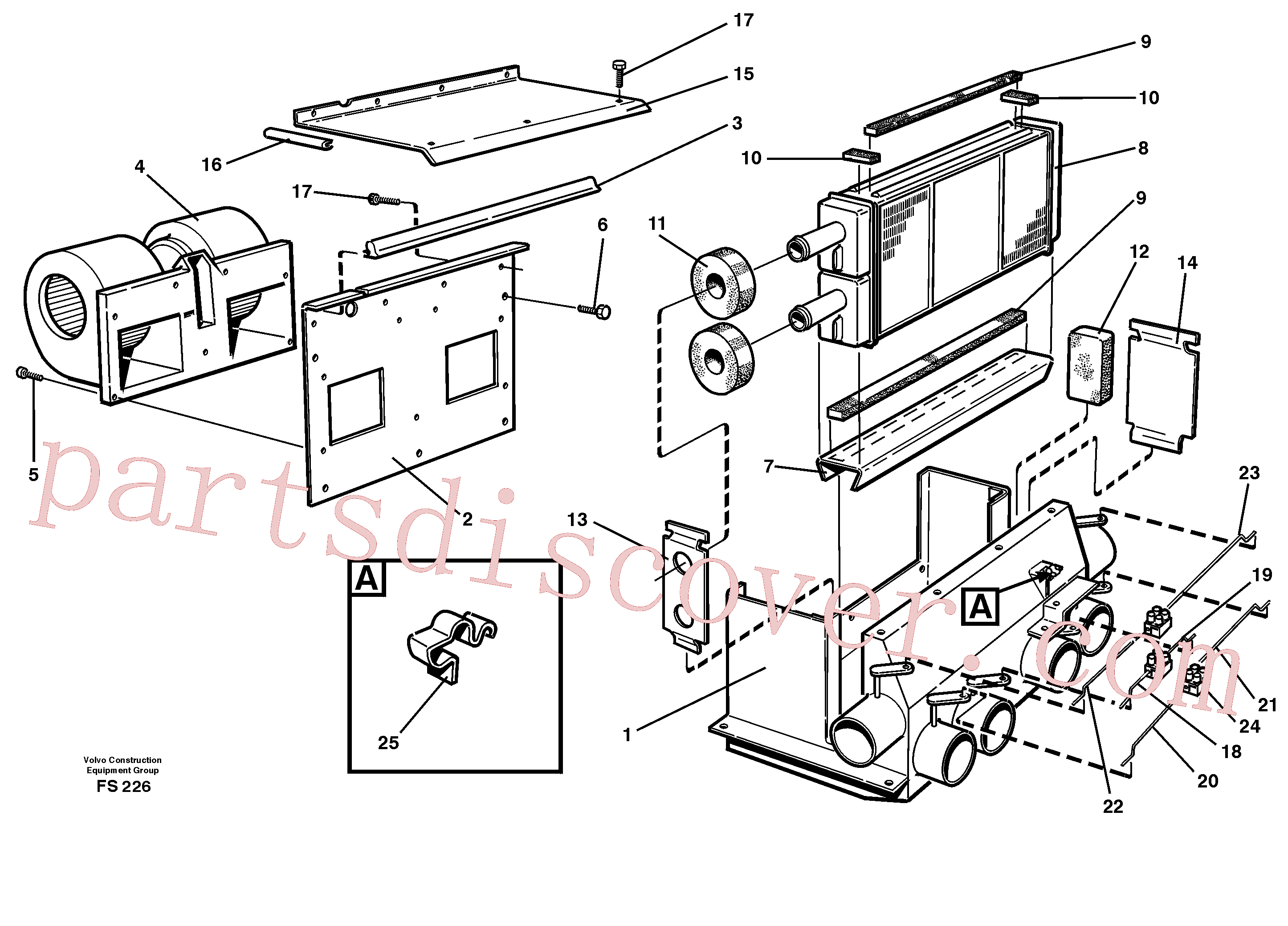 VOE956060 for Volvo Cab heater(FS226 assembly)