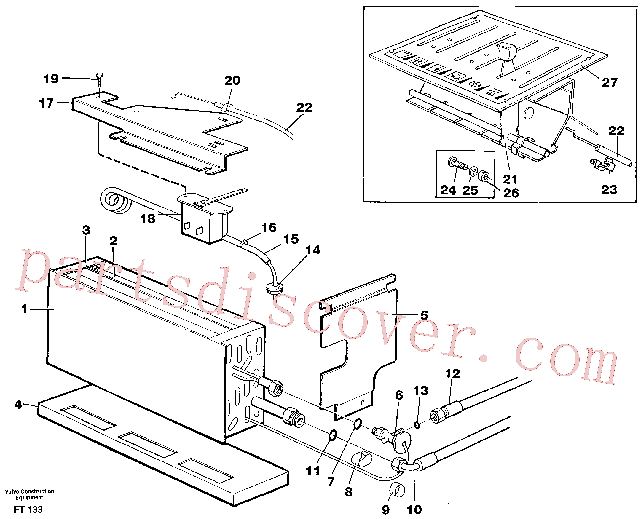 VOE14247154 for Volvo Evaporator with fitting parts, cooling agent R134a(FT133 assembly)