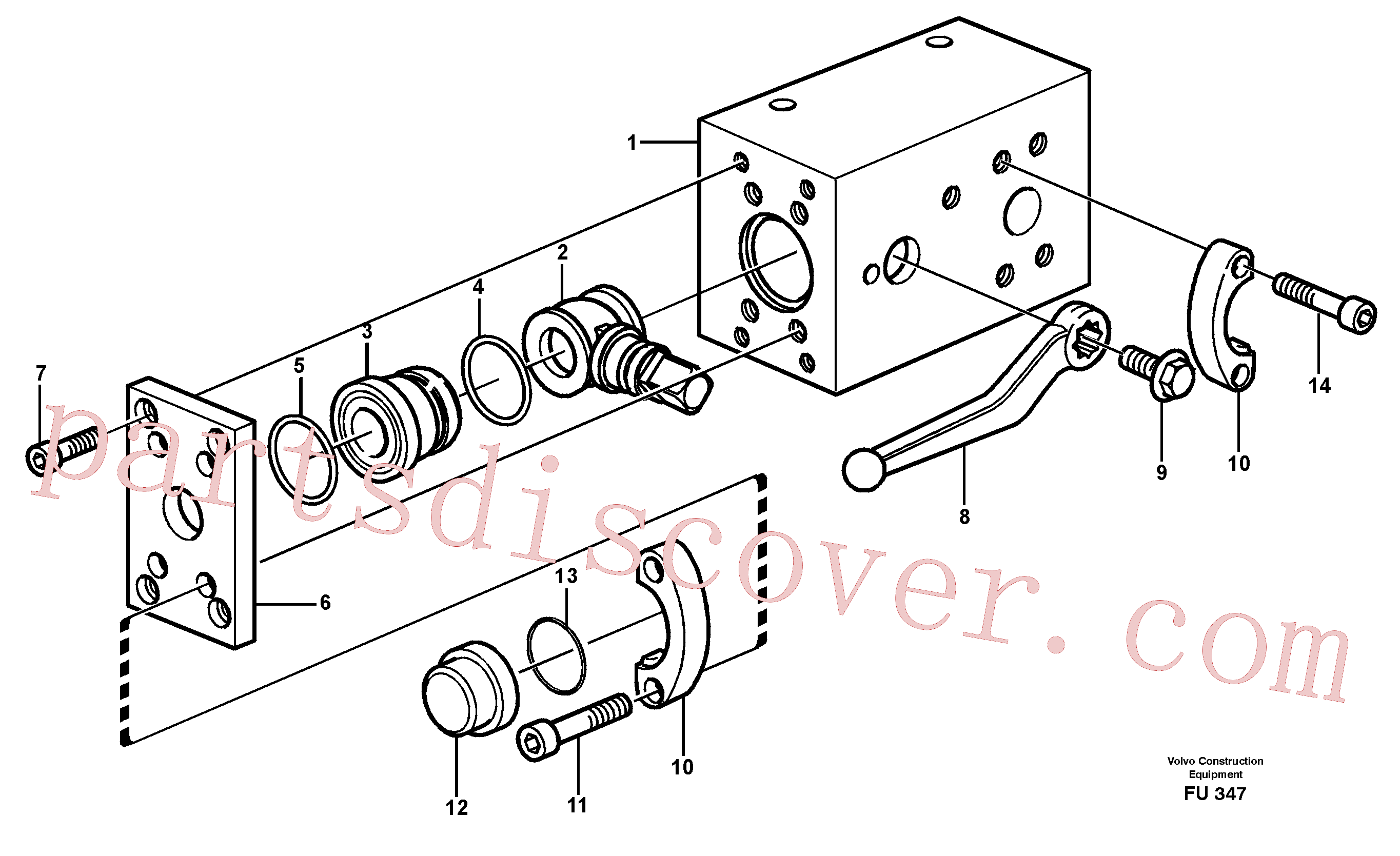 VOE14340989 for Volvo Shut-off cock, hammer / shears(FU347 assembly)
