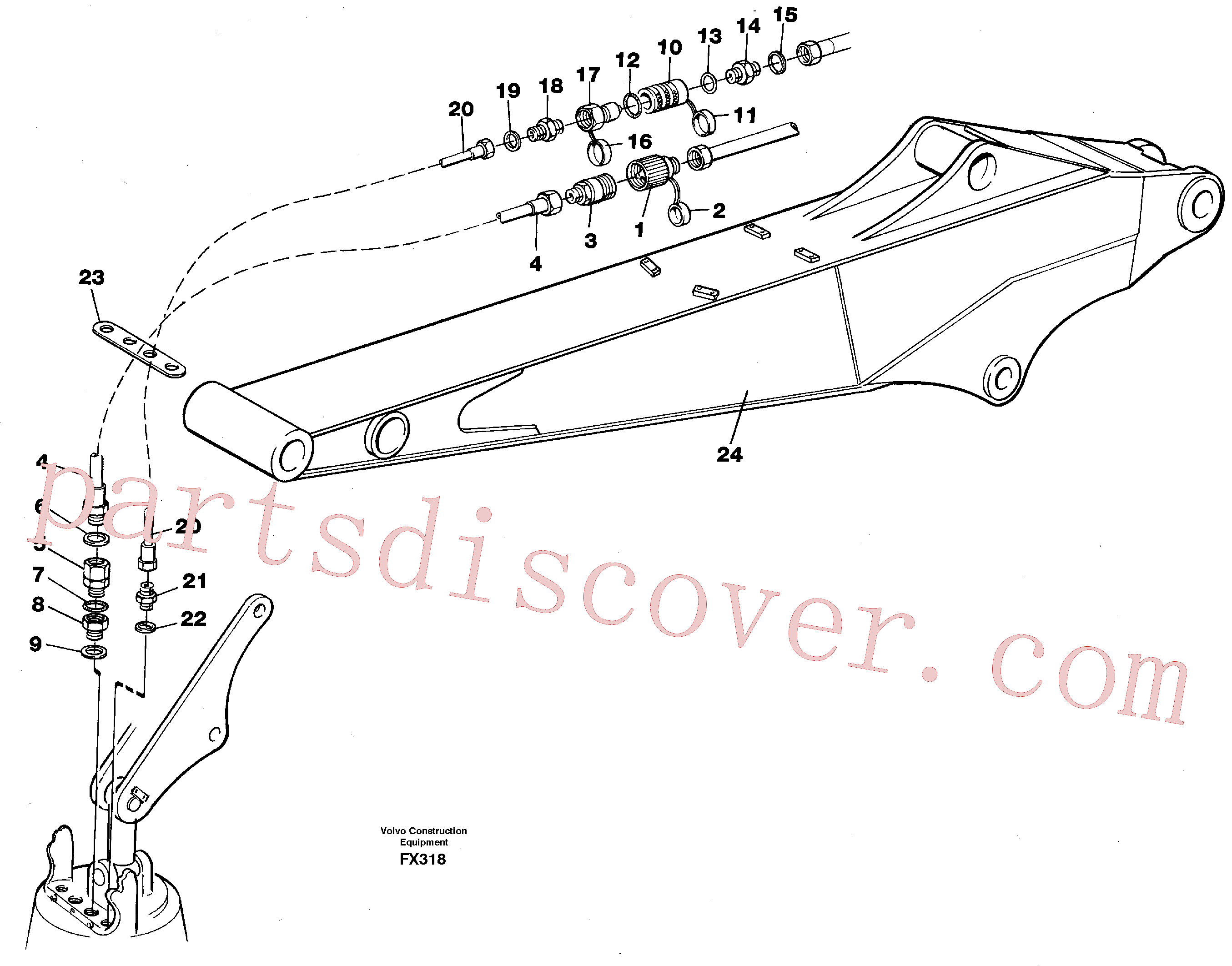 VOE4881358 for Volvo Hose kit for Peiner grab(FX318 assembly)