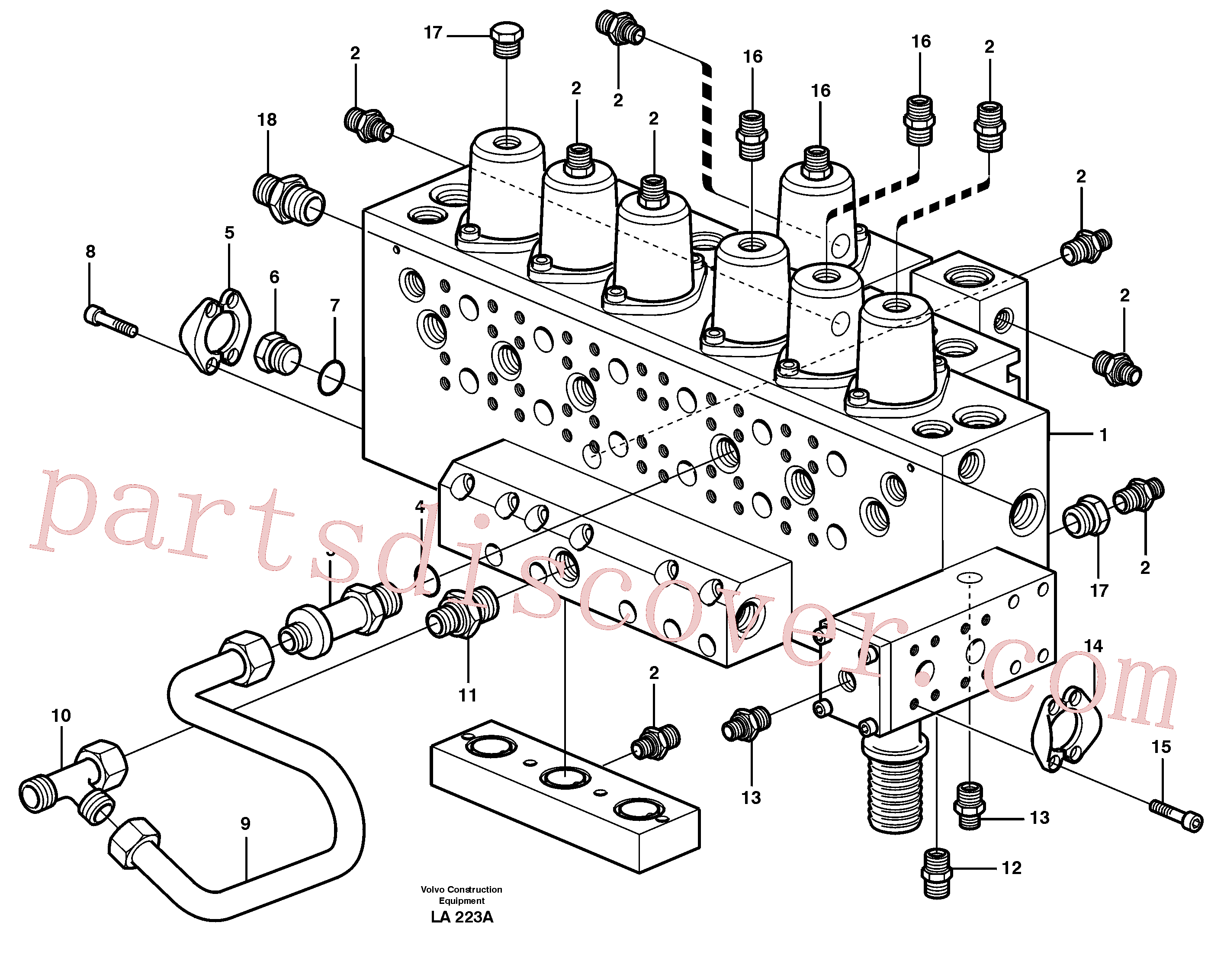 VOE14263811 for Volvo Main valve assembly, tubes connections(LA223A assembly)
