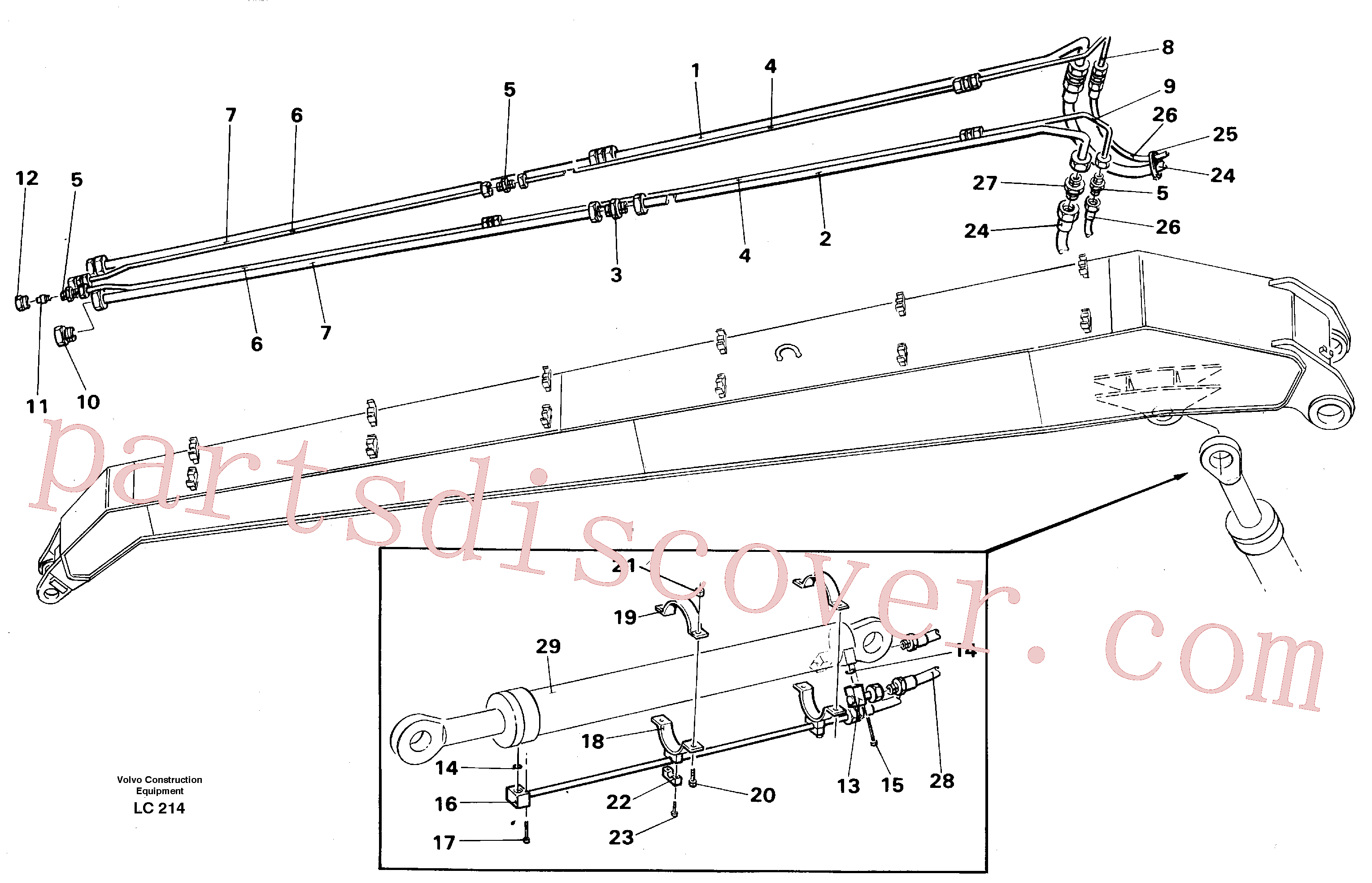 VOE14246889 for Volvo Hydraulic system, dipper arm, handling equipment(LC214 assembly)