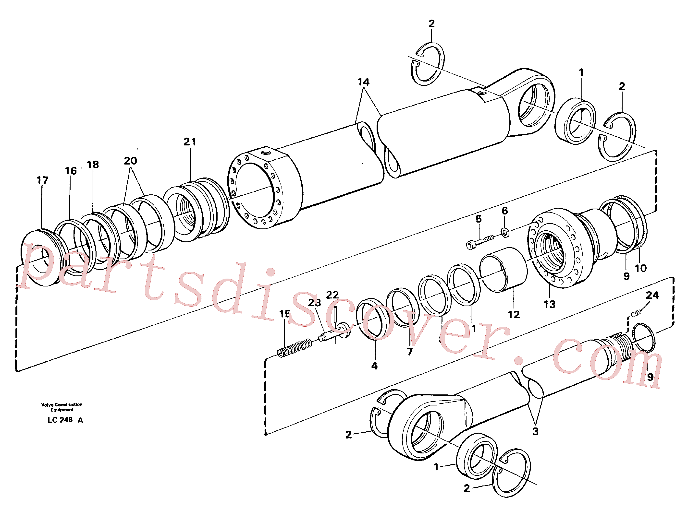 VOE14343457 for Volvo Boom cylinder, handling equipment(LC248A assembly)