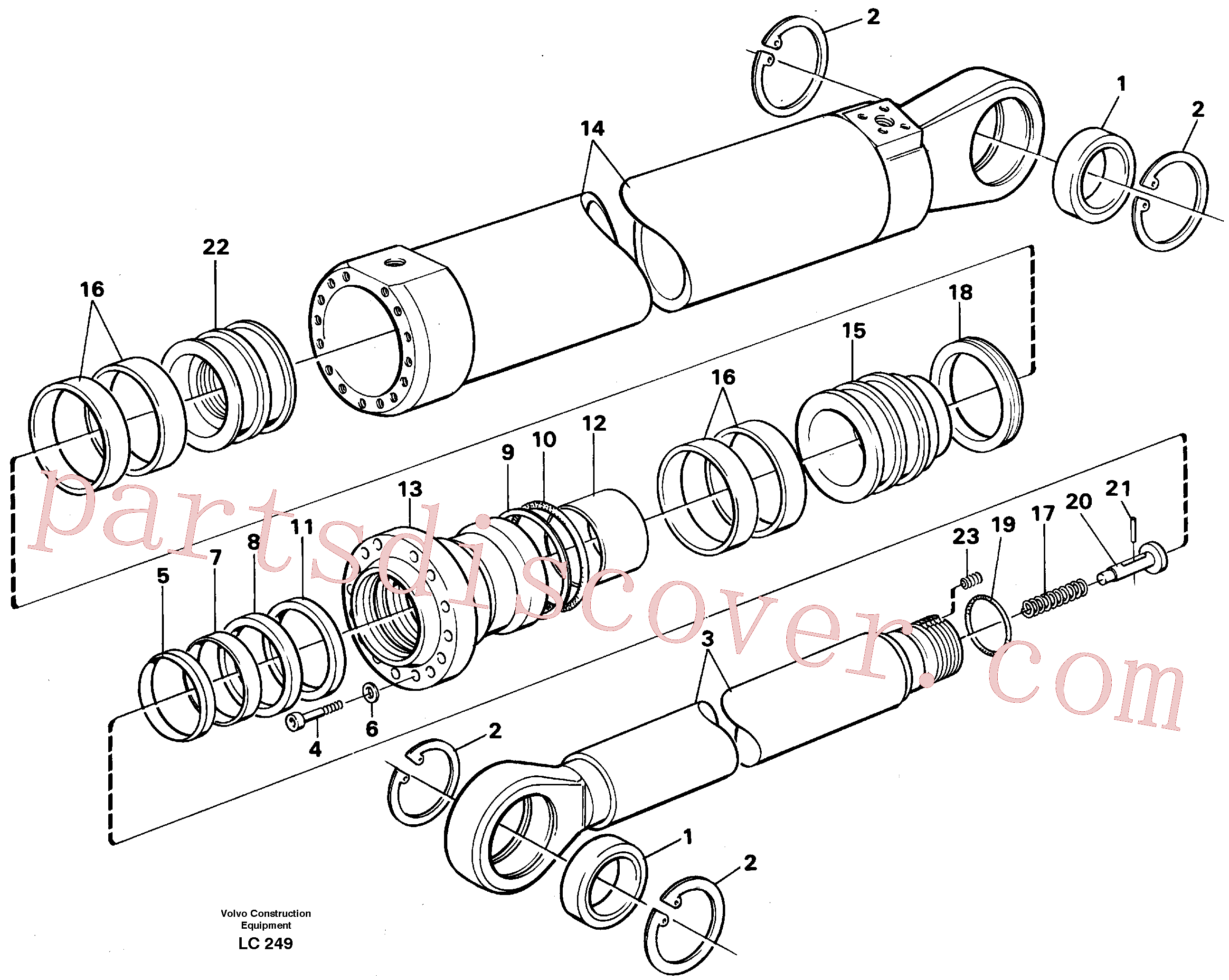 VOE14252332 for Volvo Dipper arm cylinder, material handling equipment(LC249 assembly)