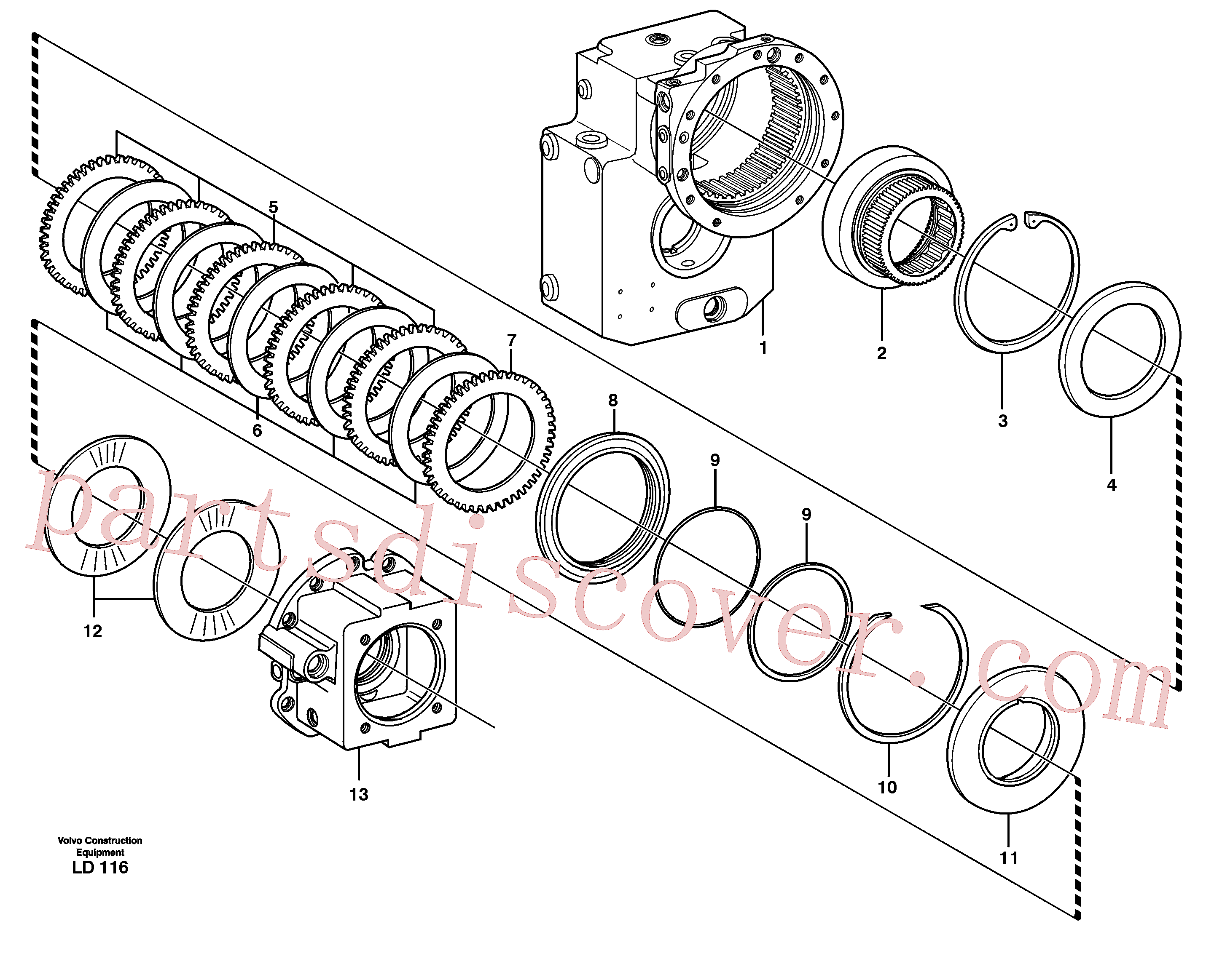 VOE11705187 for Volvo Rear axle, Brake diaphragm(LD116 assembly)