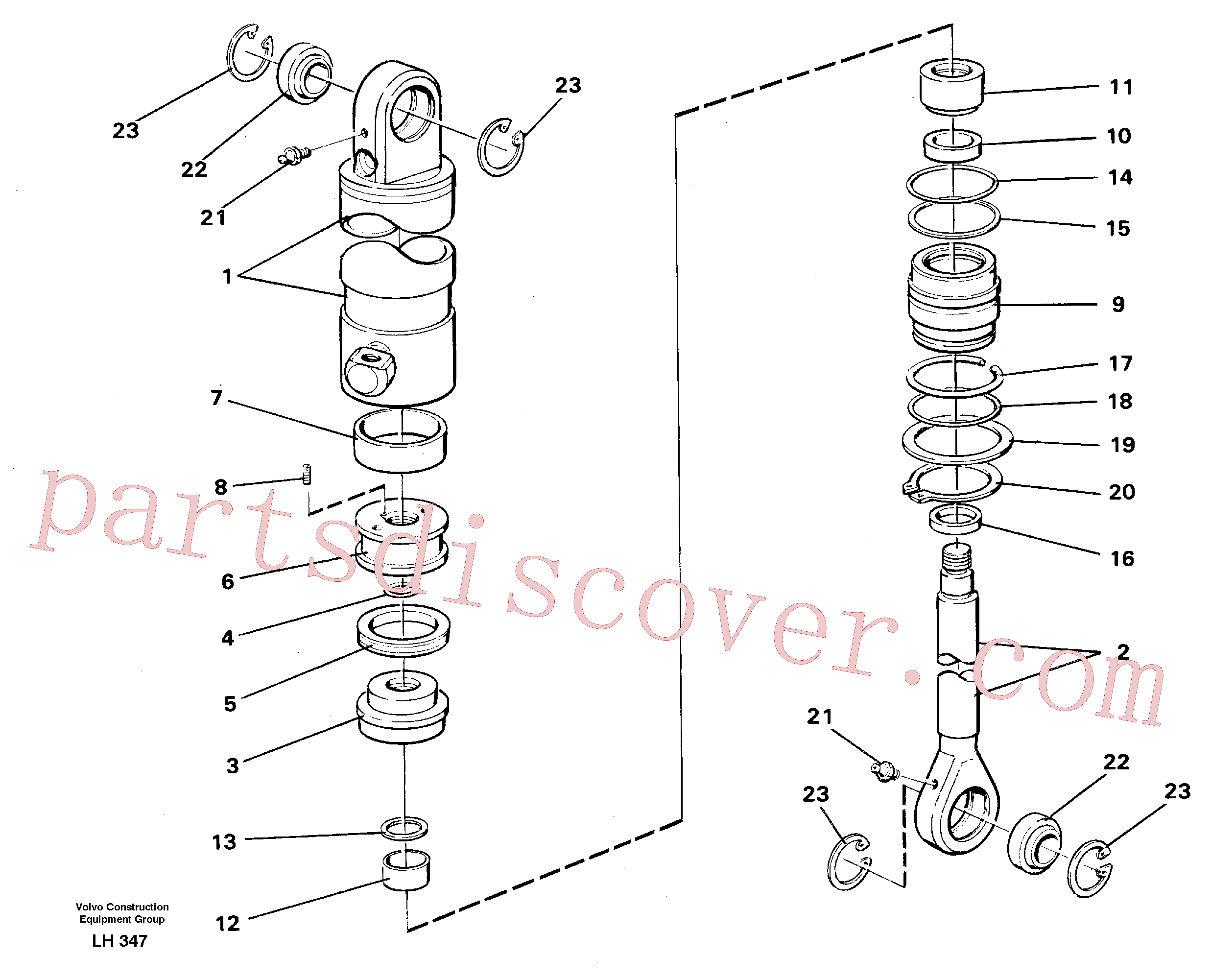 VOE14012316 for Volvo Hydraulic cylinder(LH347 assembly)