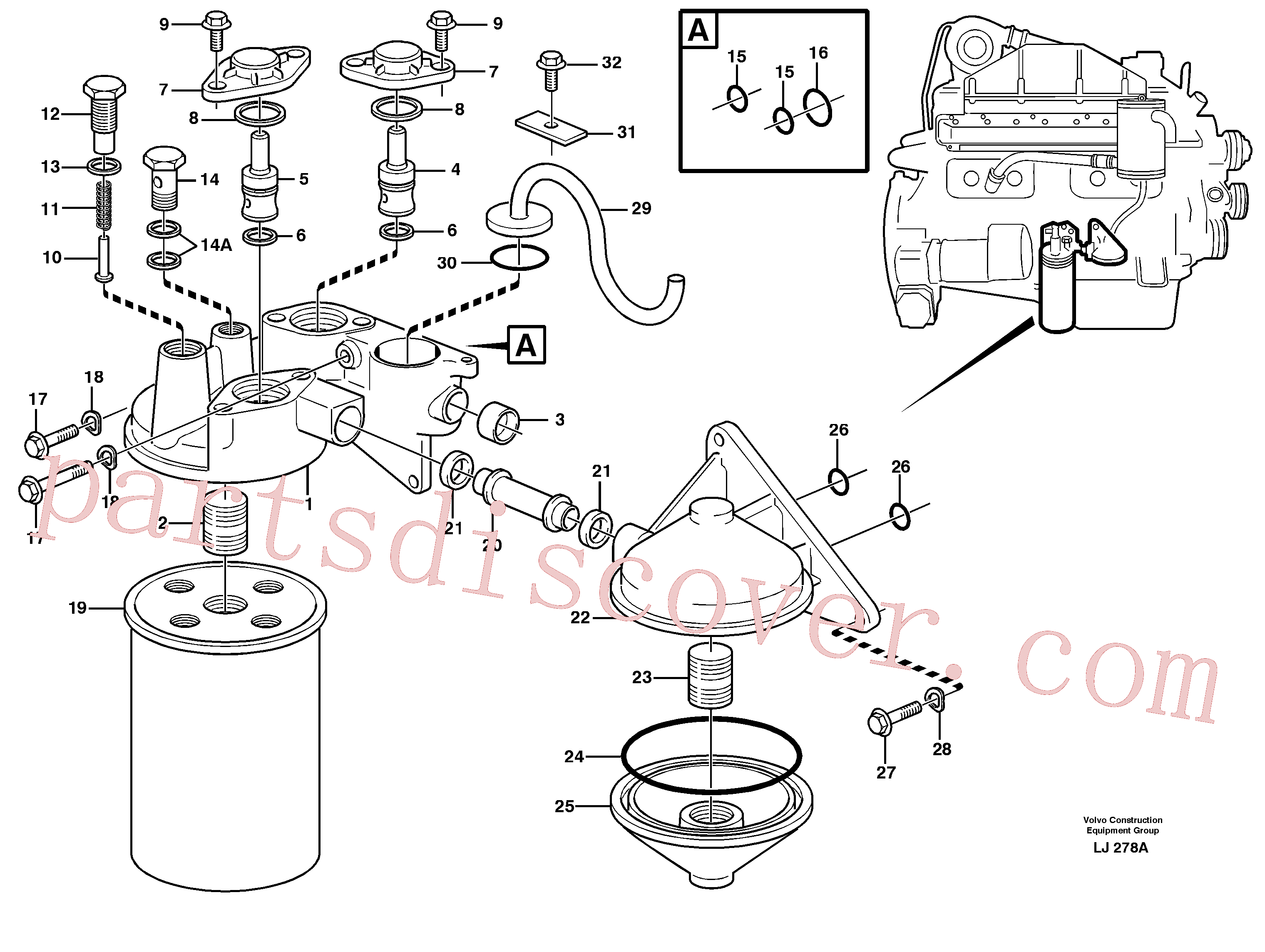 VOE60113101 for Volvo Oil filter(LJ278A assembly)