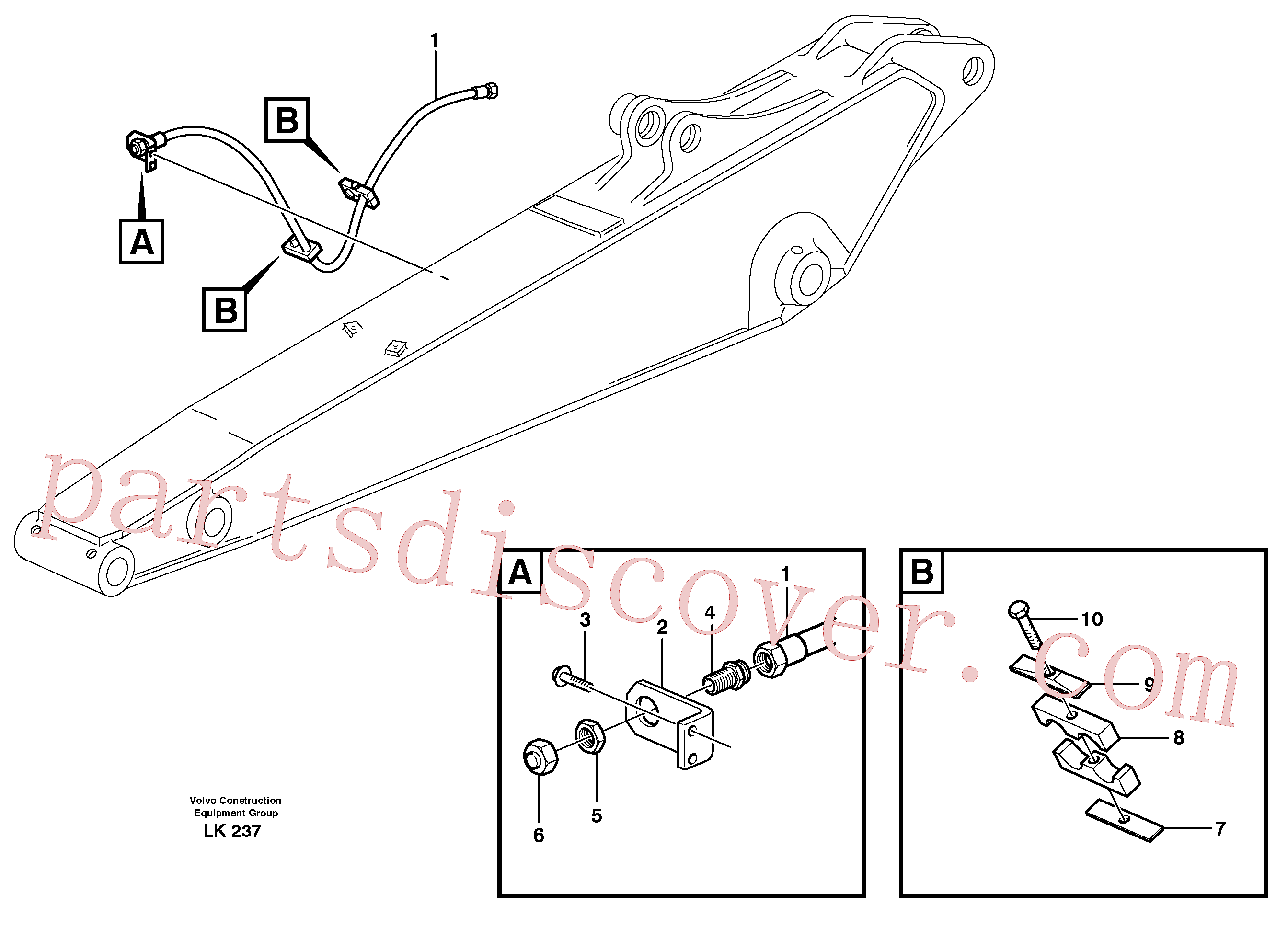 ZM2811421 for Volvo Hammer hydraulics on dipper arm, return line(LK237 assembly)