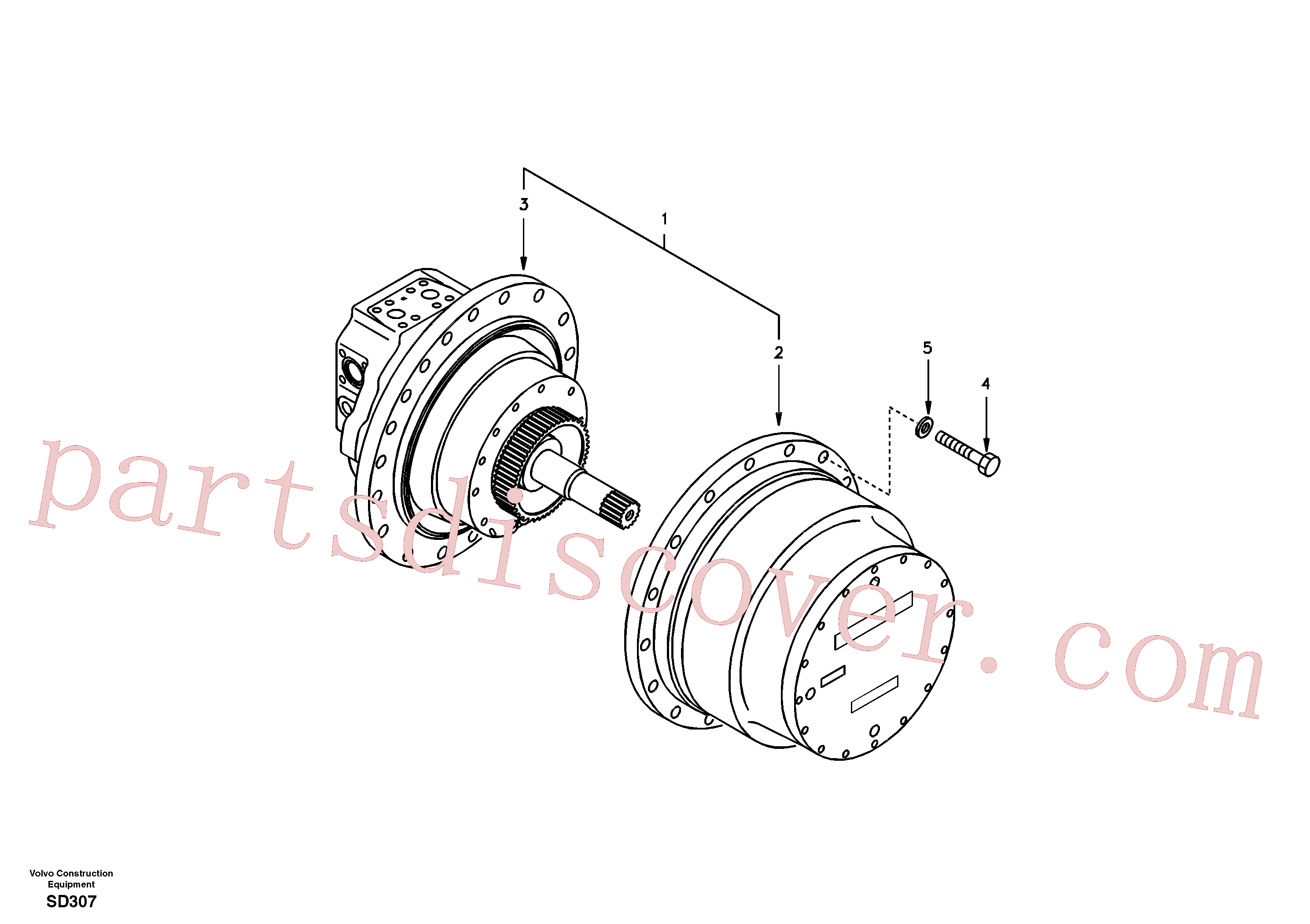 VOE14509996 for Volvo Travel motor with mounting parts(SD307 assembly)