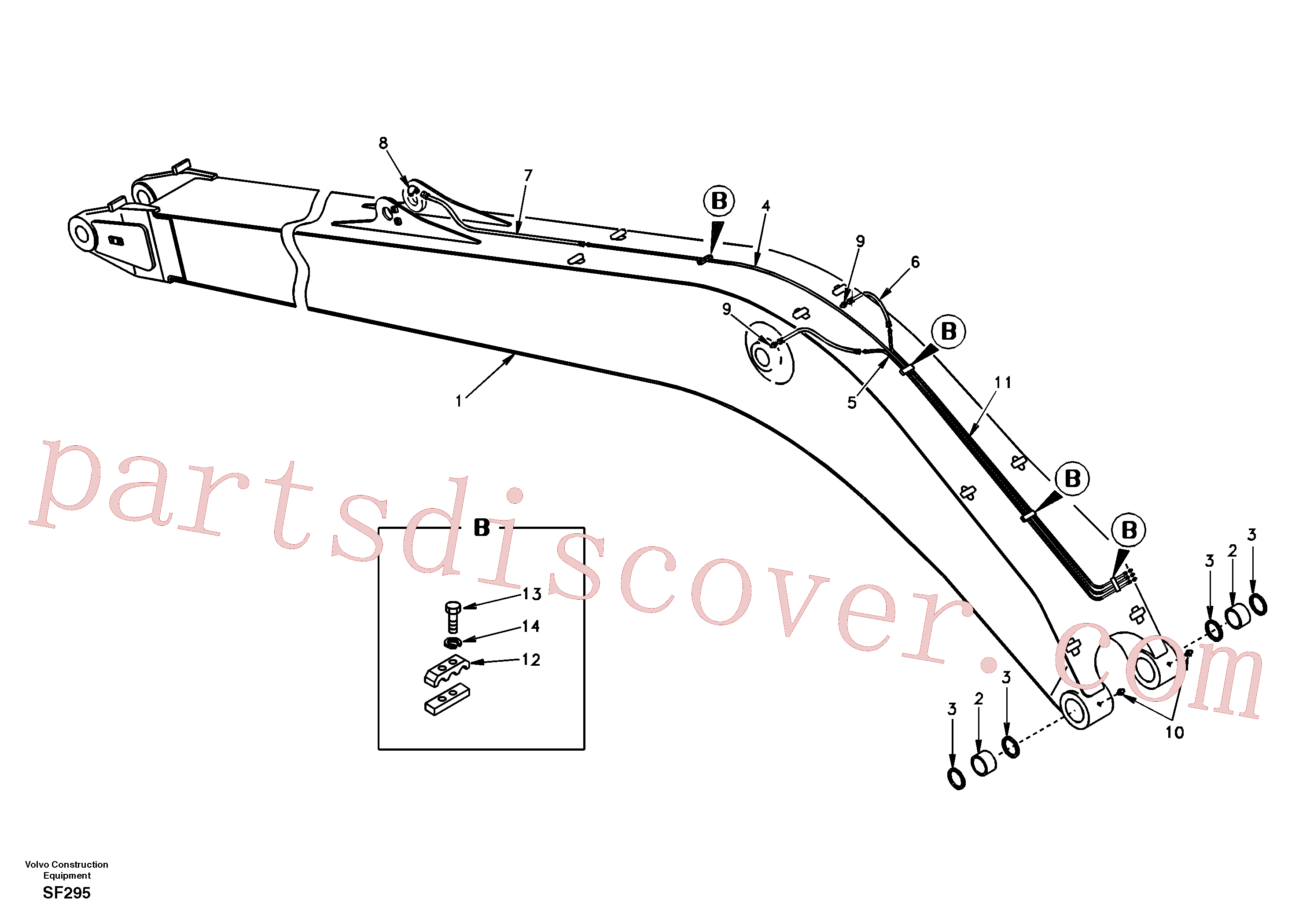 SA9413-43020 for Volvo Boom and grease piping, super long(SF295 assembly)