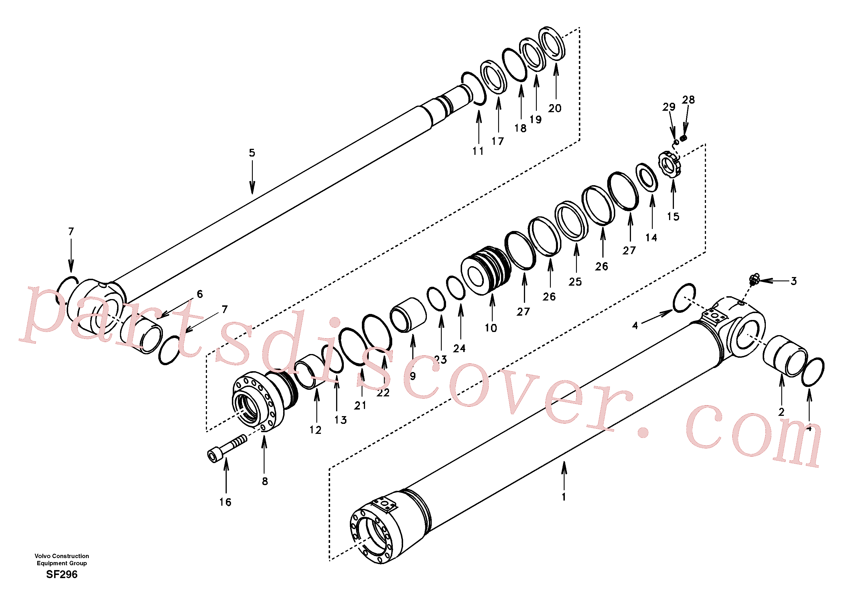 SA1146-05720 for Volvo Boom cylinder(SF296 assembly)