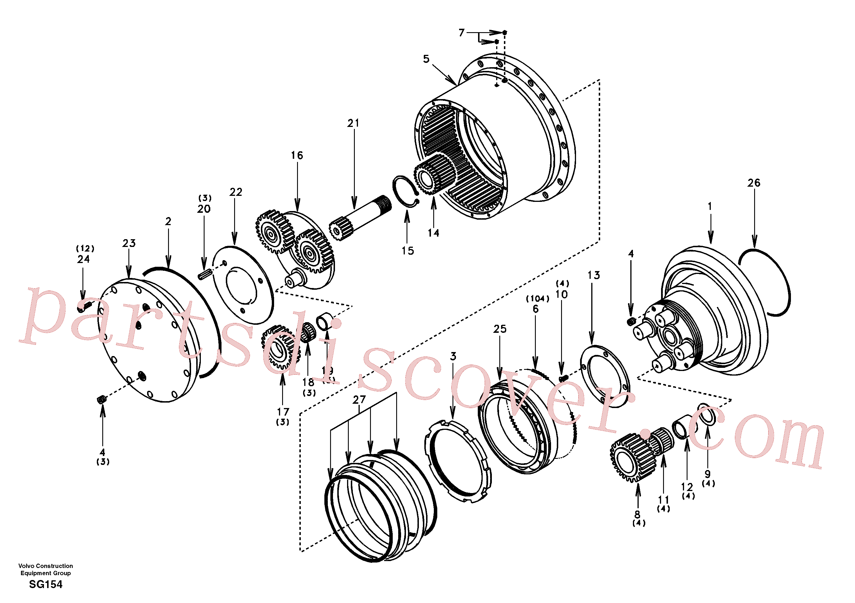 VOE14505063 for Volvo Travel gearbox(SG154 assembly)