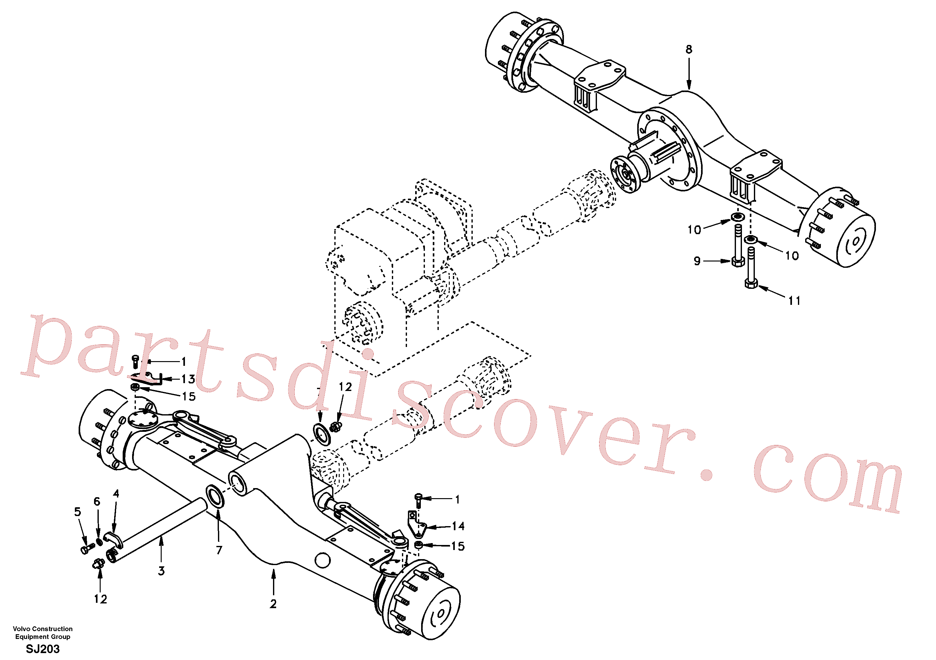VOE990486 for Volvo Front and rear axle mounting(SJ203 assembly)