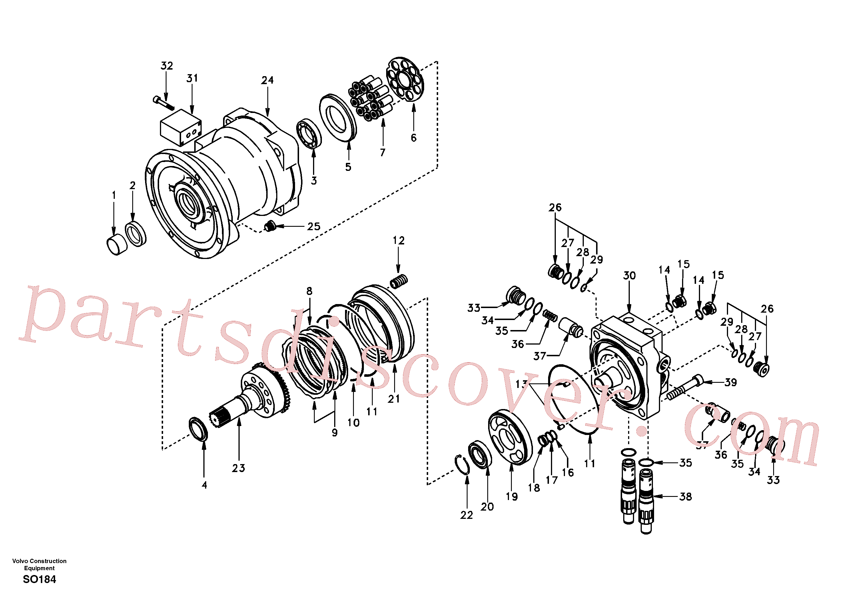 SA8220-15630 for Volvo Swing motor(SO184 assembly)