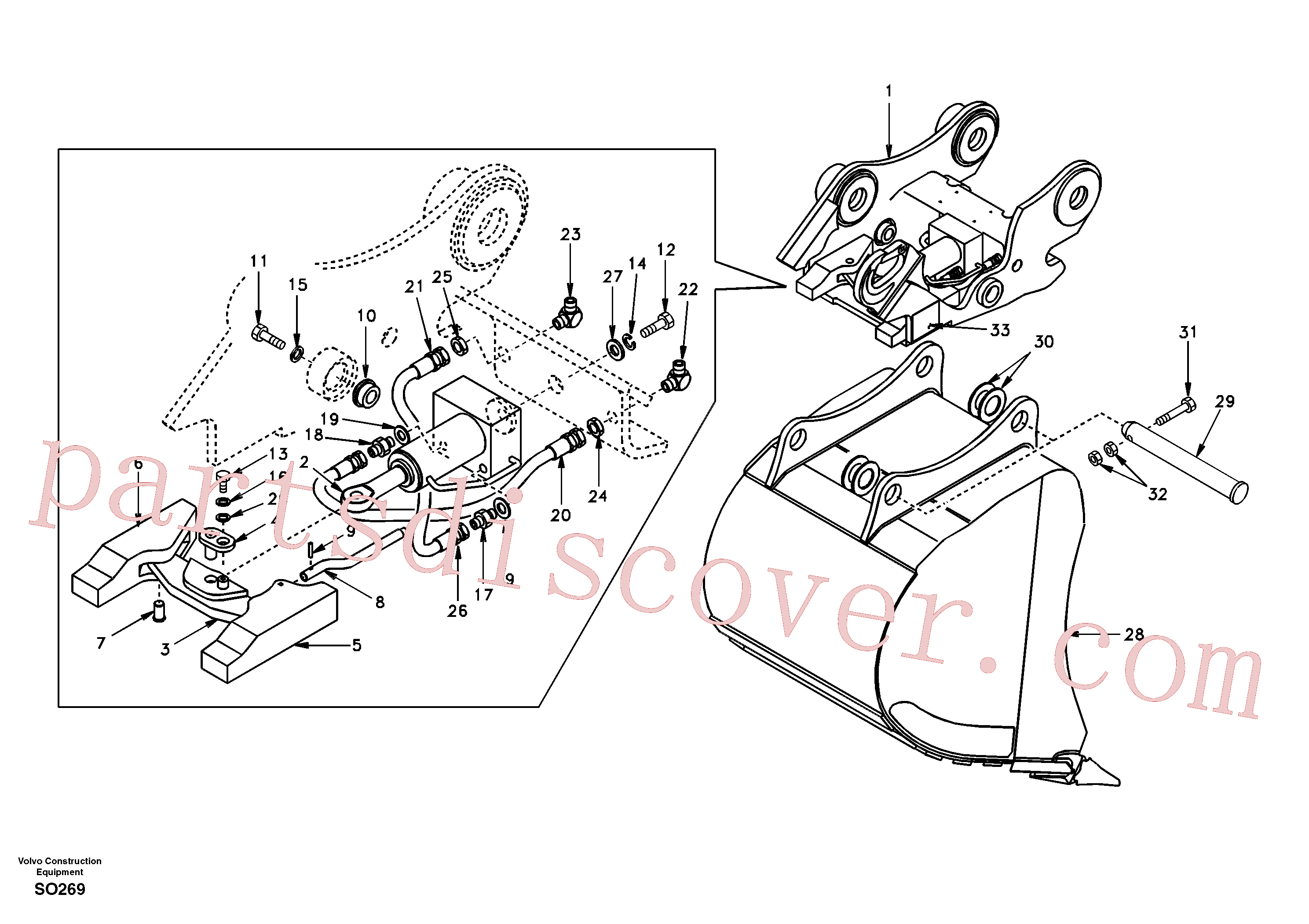 SA9412-12120 for Volvo Attachment bracket, quickfit(SO269 assembly)